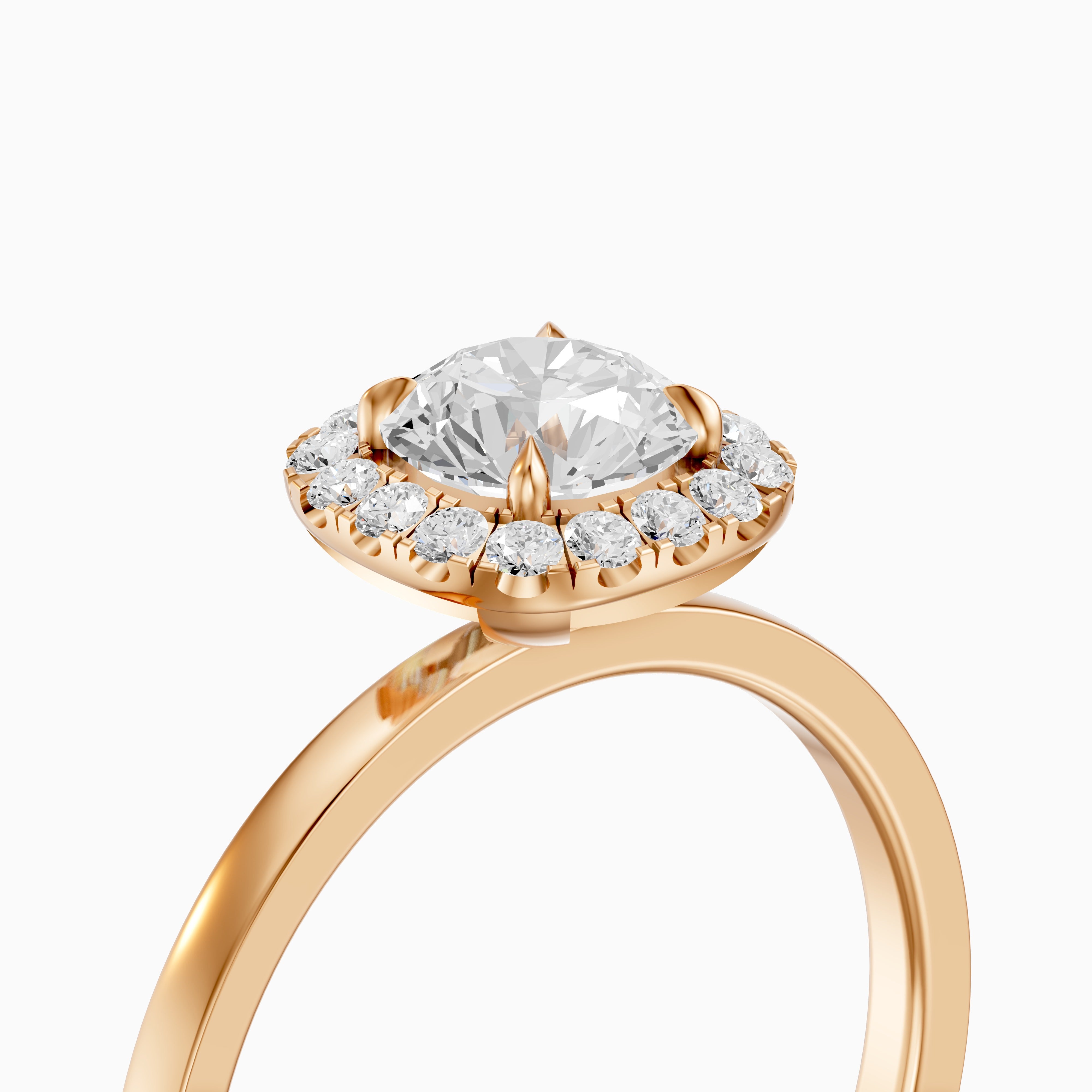 Stella Round Cut Halo Moissanite Diamond Engagement Ring