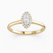 Trinity Marquise Cut Halo Cathedral Style Lab Grown Diamond Ring