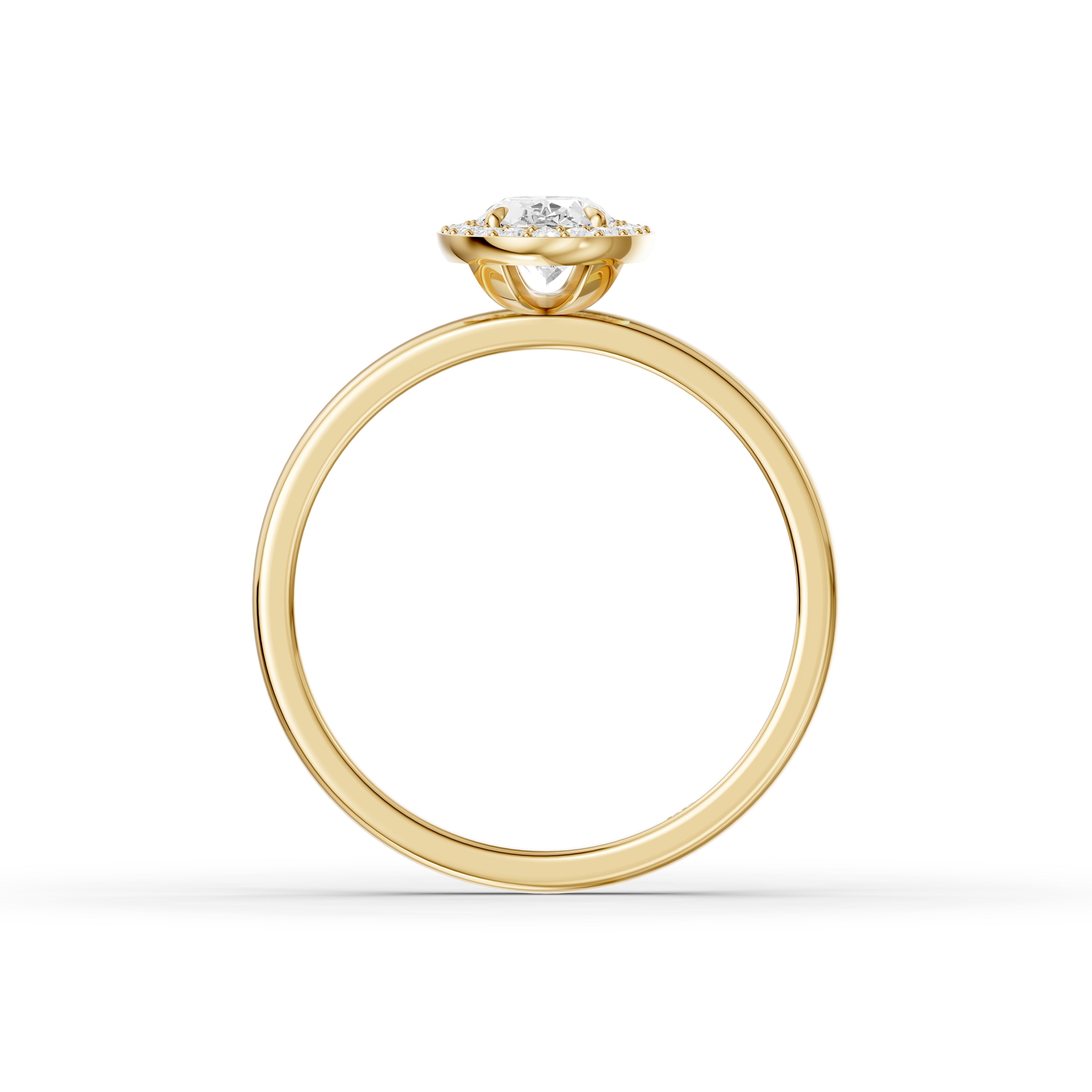 Mariah Oval Cut Halo Moissanite Diamond Engagement Ring