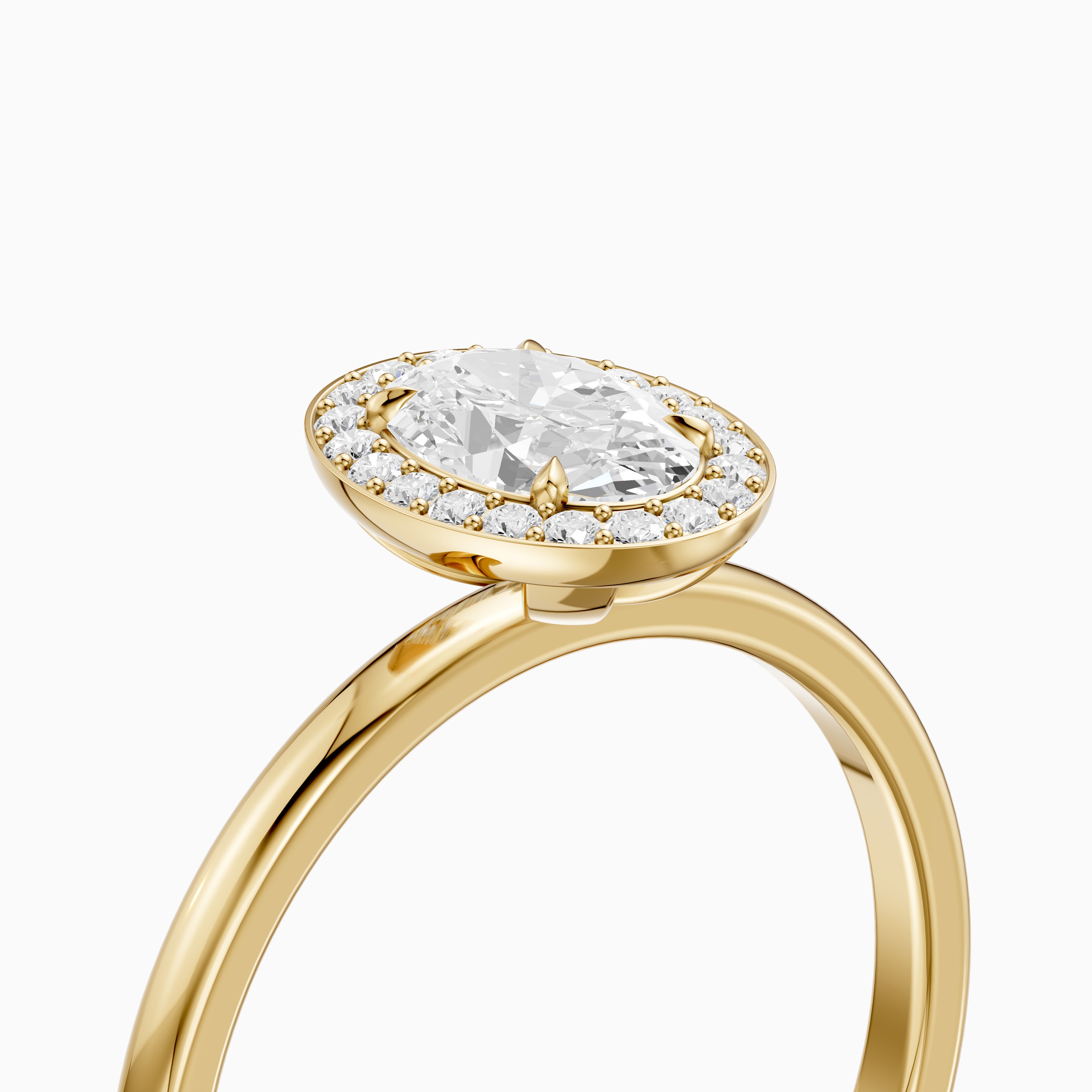 Mariah Oval Cut Halo Moissanite Diamond Engagement Ring
