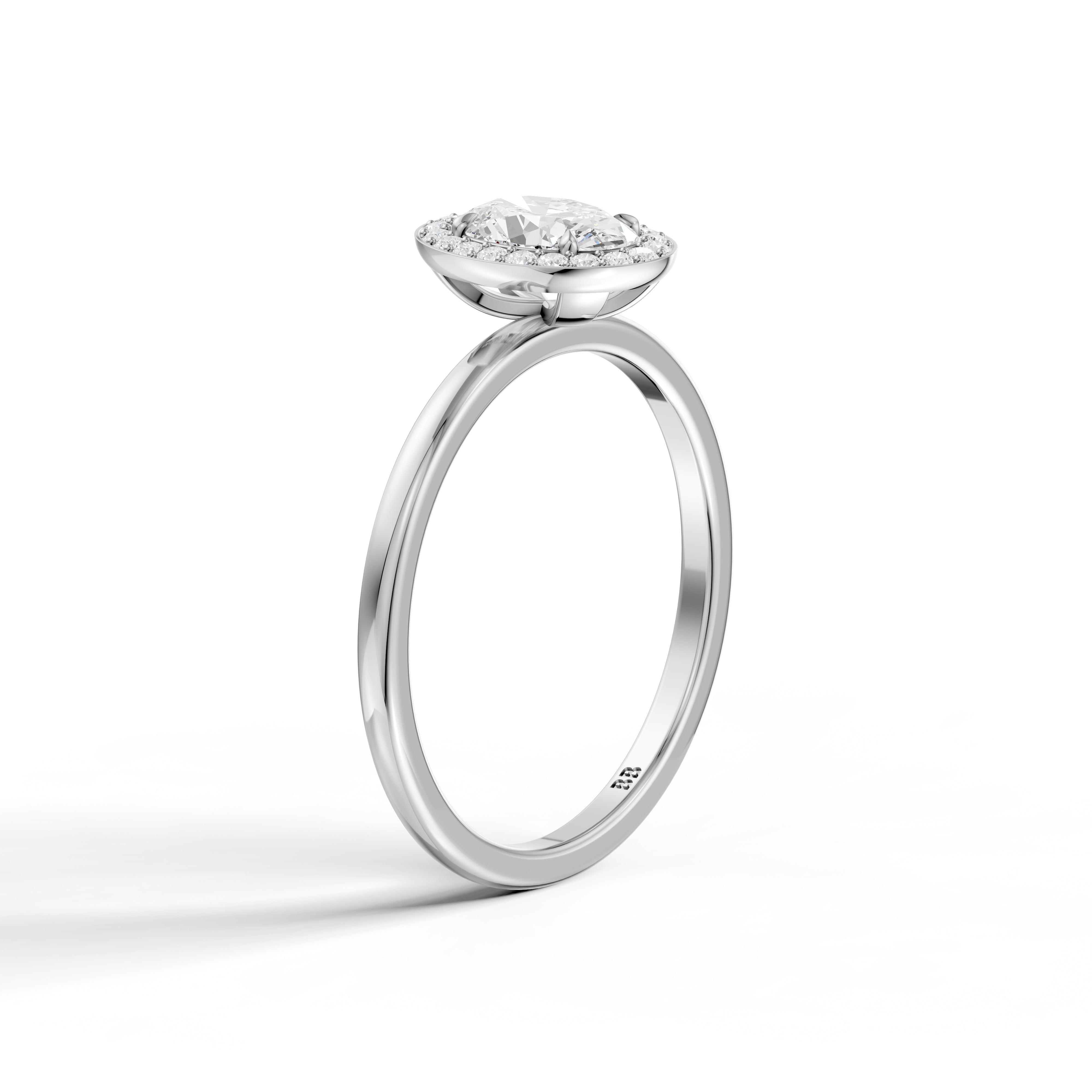 Mariah Oval Cut Halo Moissanite Diamond Engagement Ring
