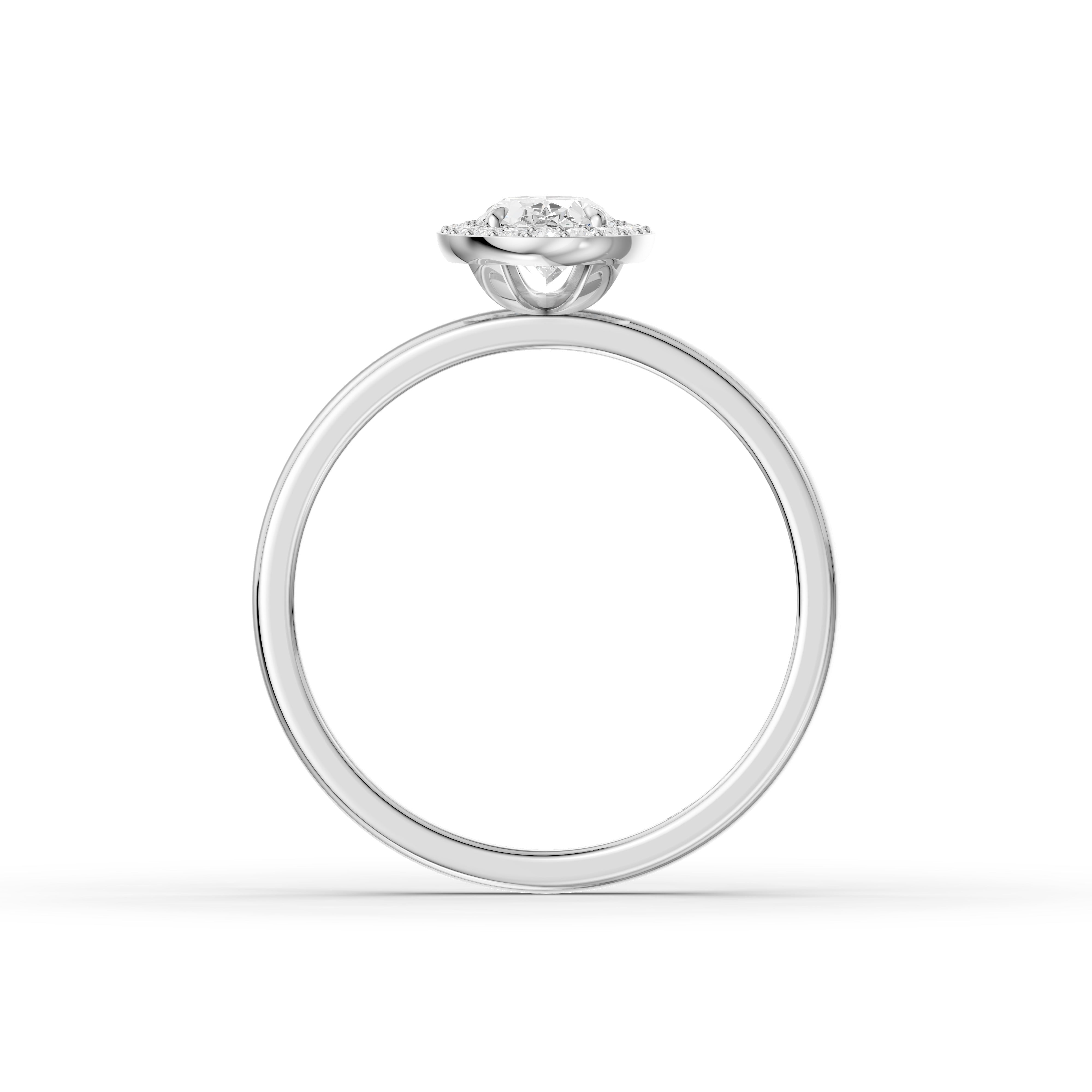 Mariah Oval Cut Halo Moissanite Diamond Engagement Ring