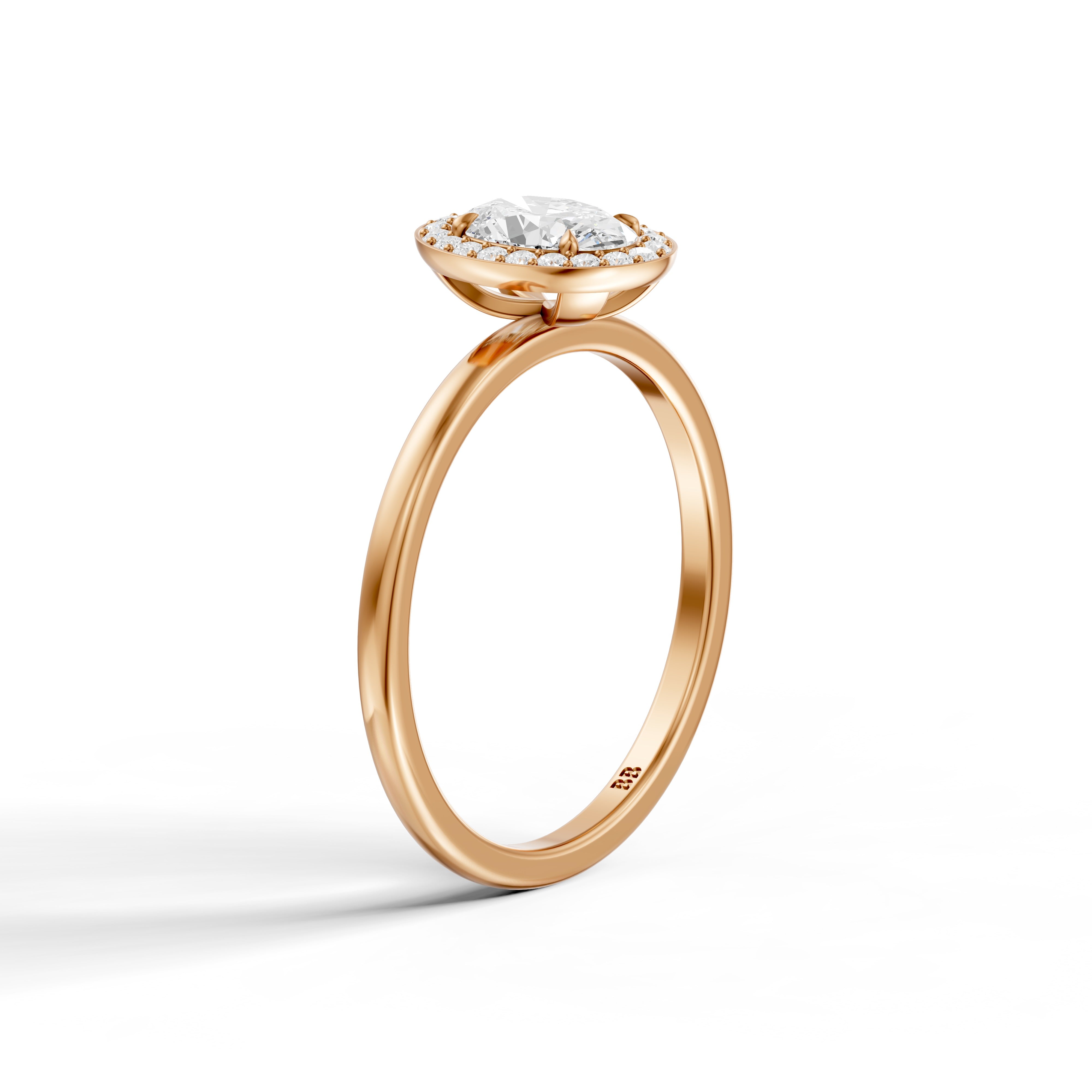 Mariah Oval Cut Halo Moissanite Diamond Engagement Ring