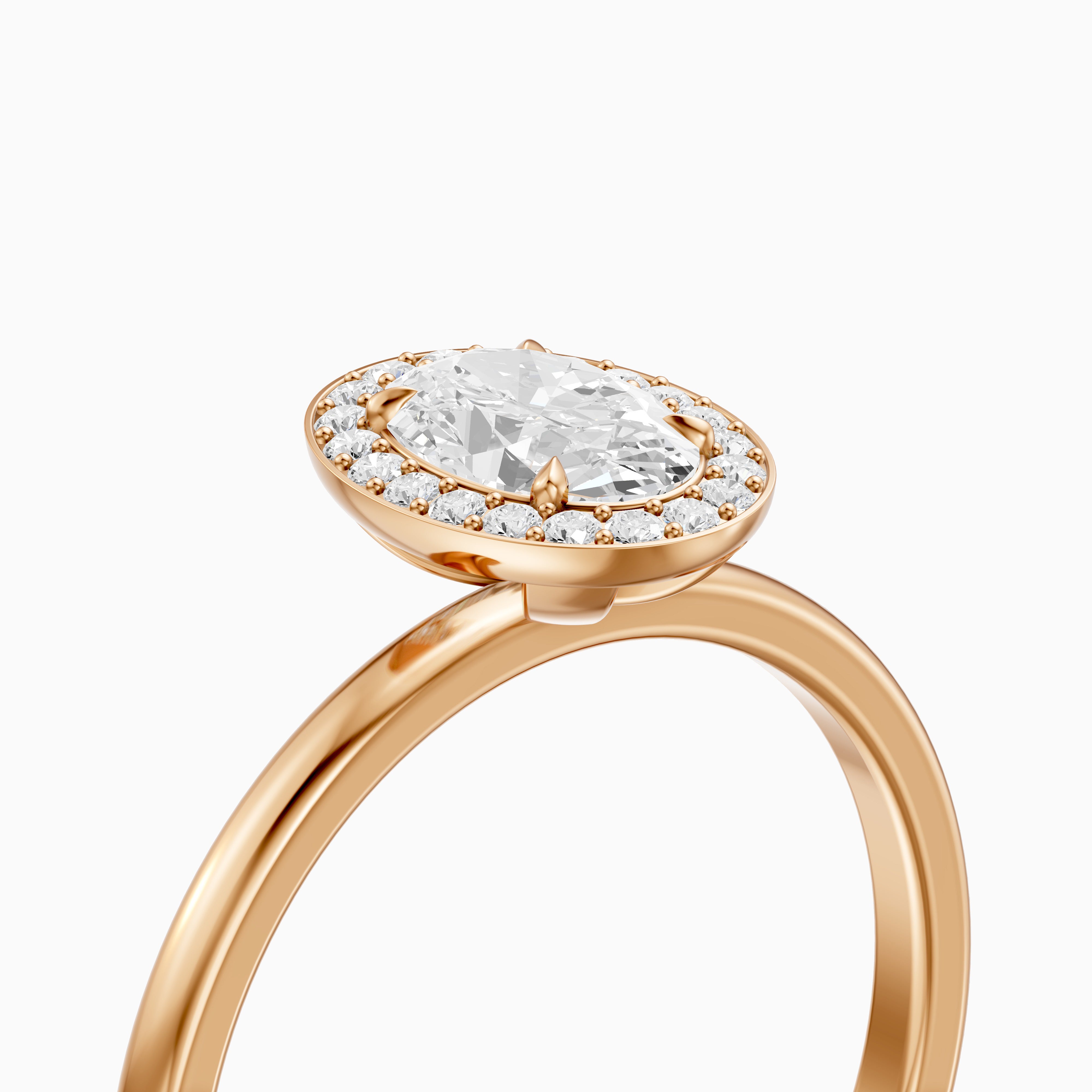 Mariah Oval Cut Halo Moissanite Diamond Engagement Ring