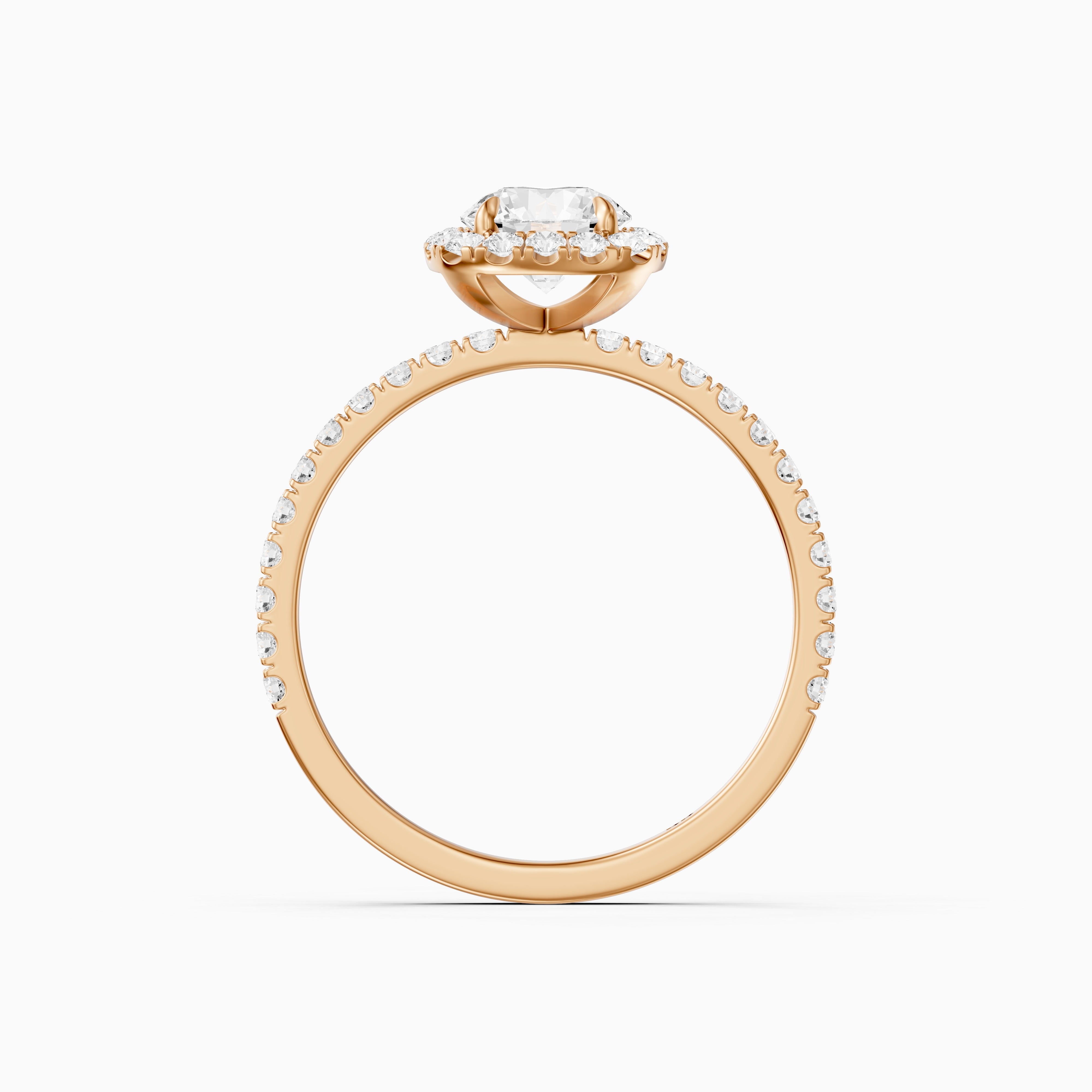 Tayler Round Cut Halo Pave Moissanite Diamond Engagement Ring