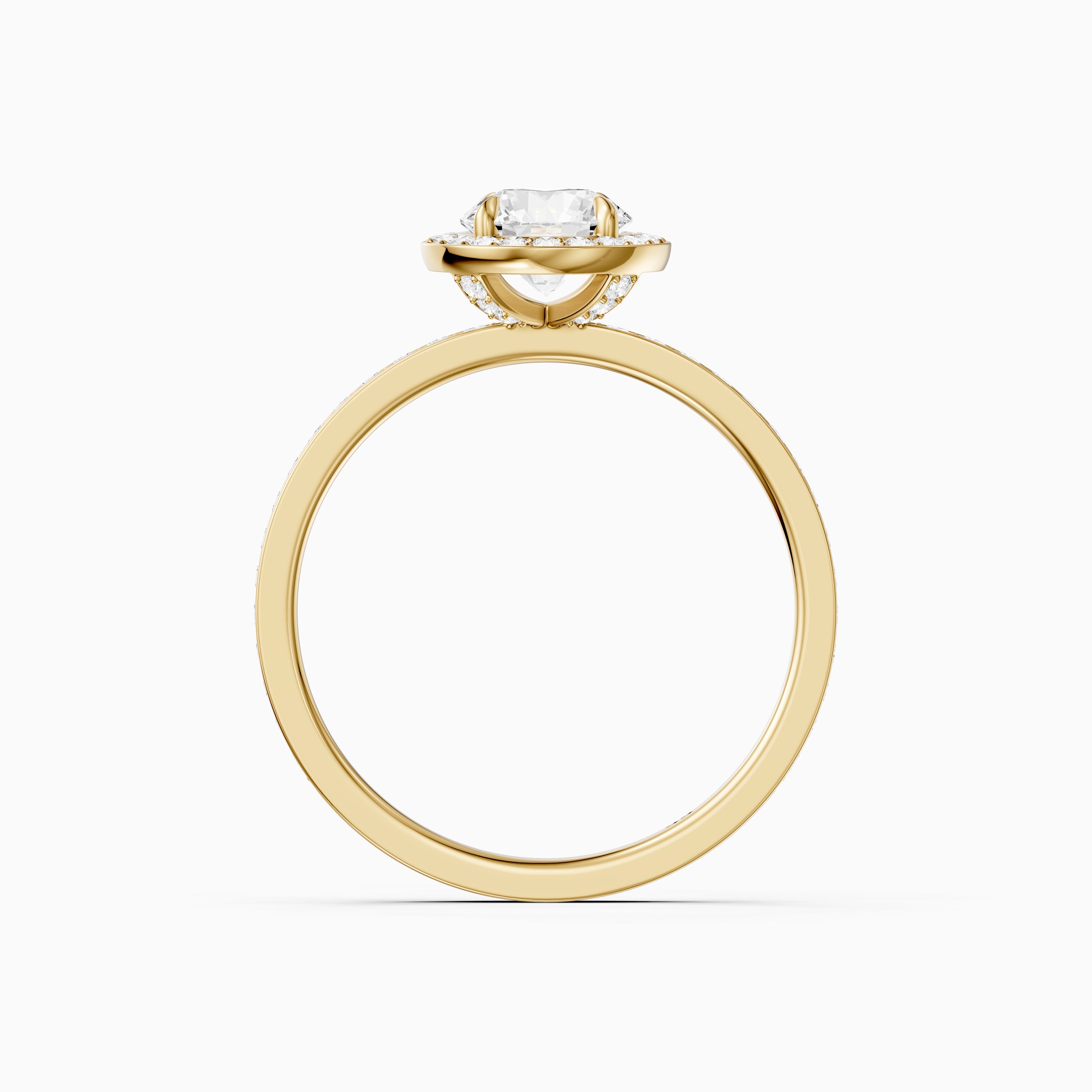 Jordyn Round Cut Halo Channel Set Moissanite Diamond Ring