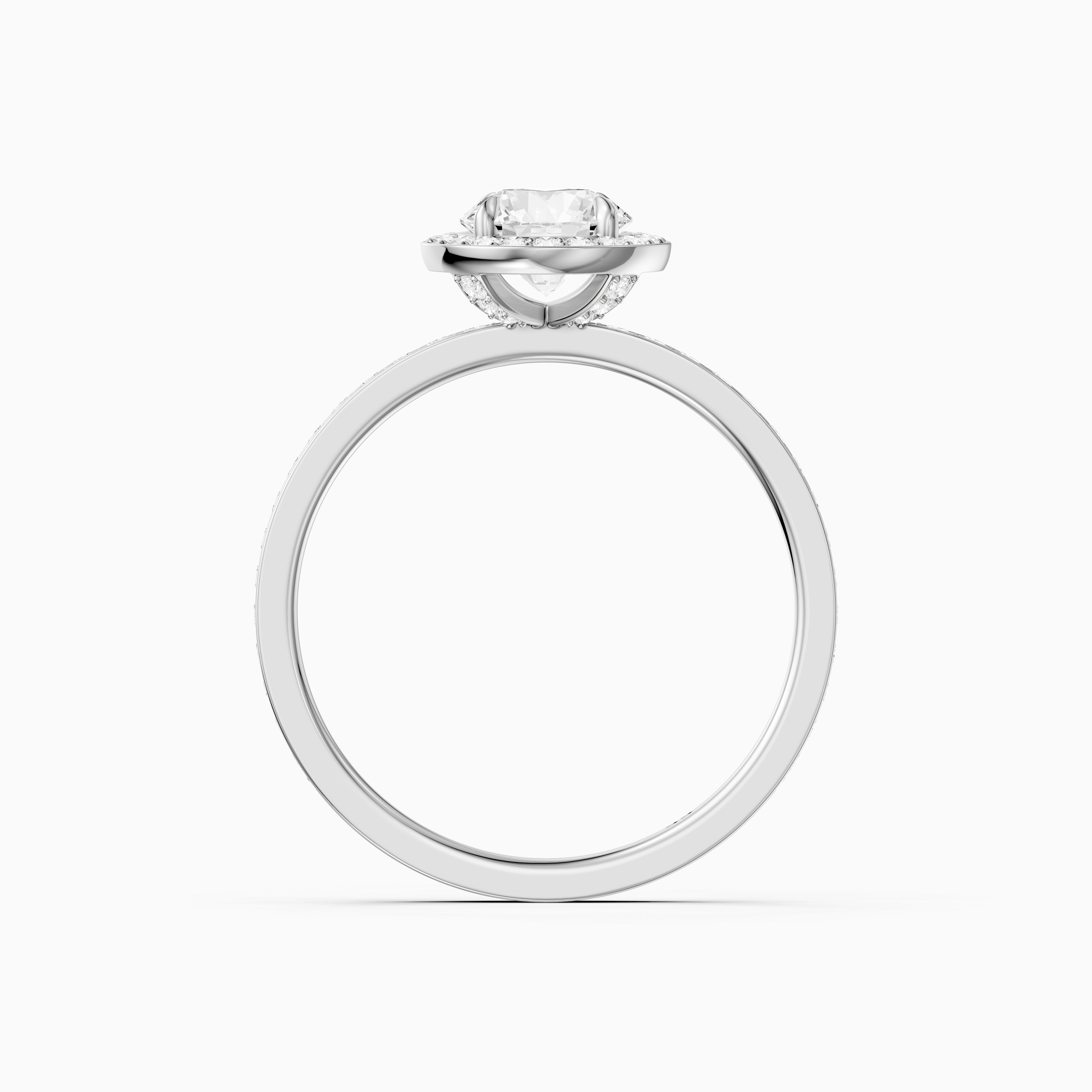 Jordyn Round Cut Halo Channel Set Moissanite Diamond Ring