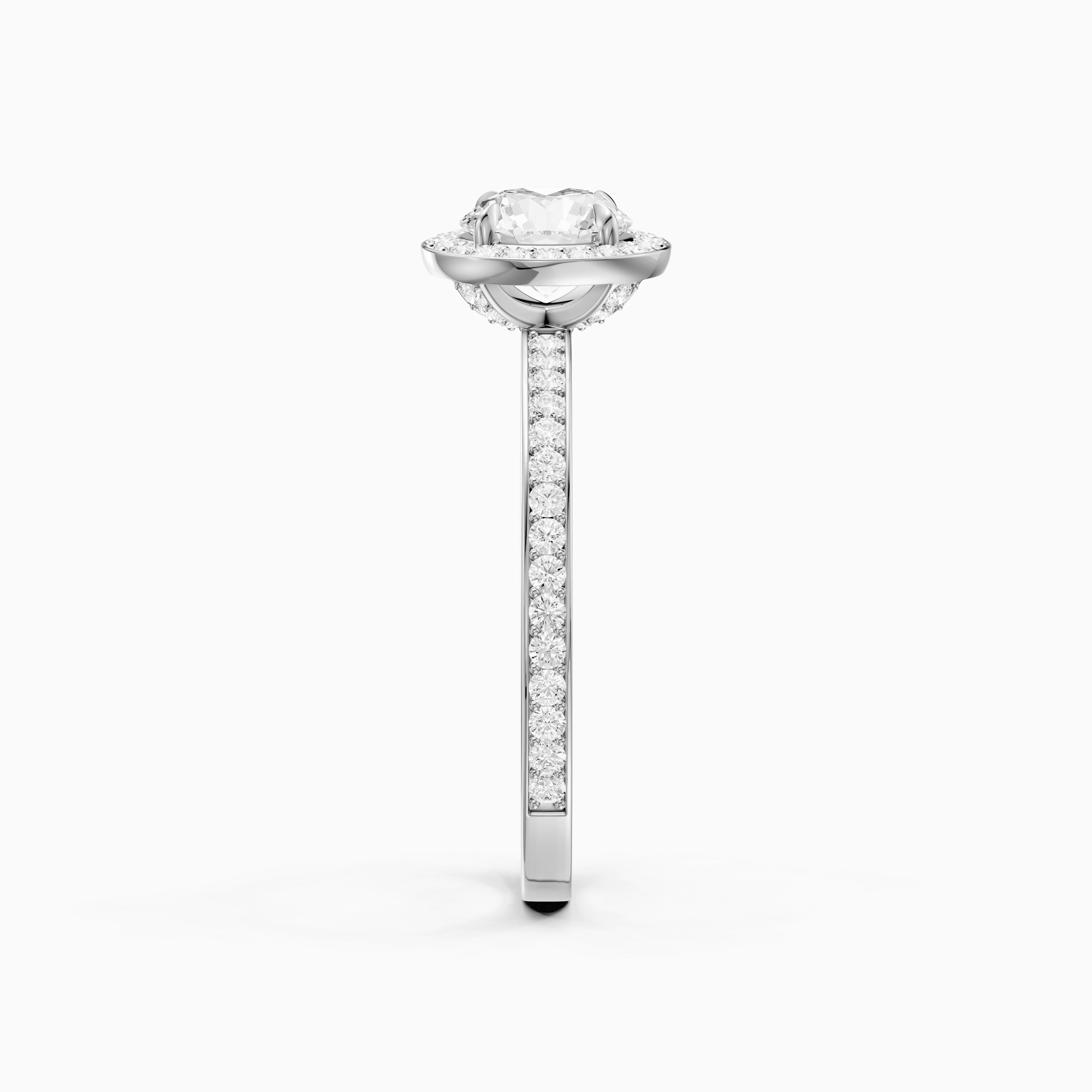 Jordyn Round Cut Halo Channel Set Moissanite Diamond Ring