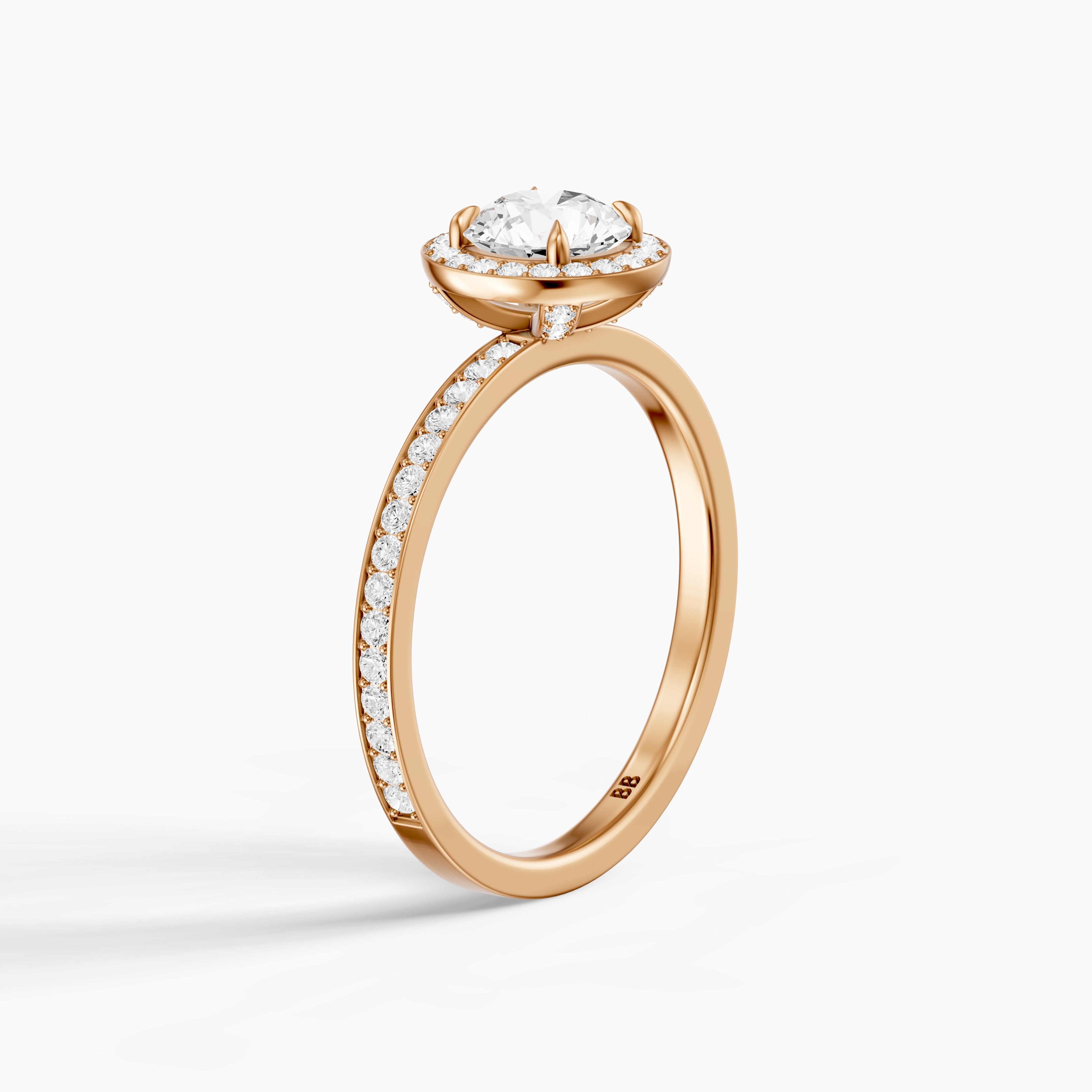 Jordyn Round Cut Halo Channel Set Moissanite Diamond Ring