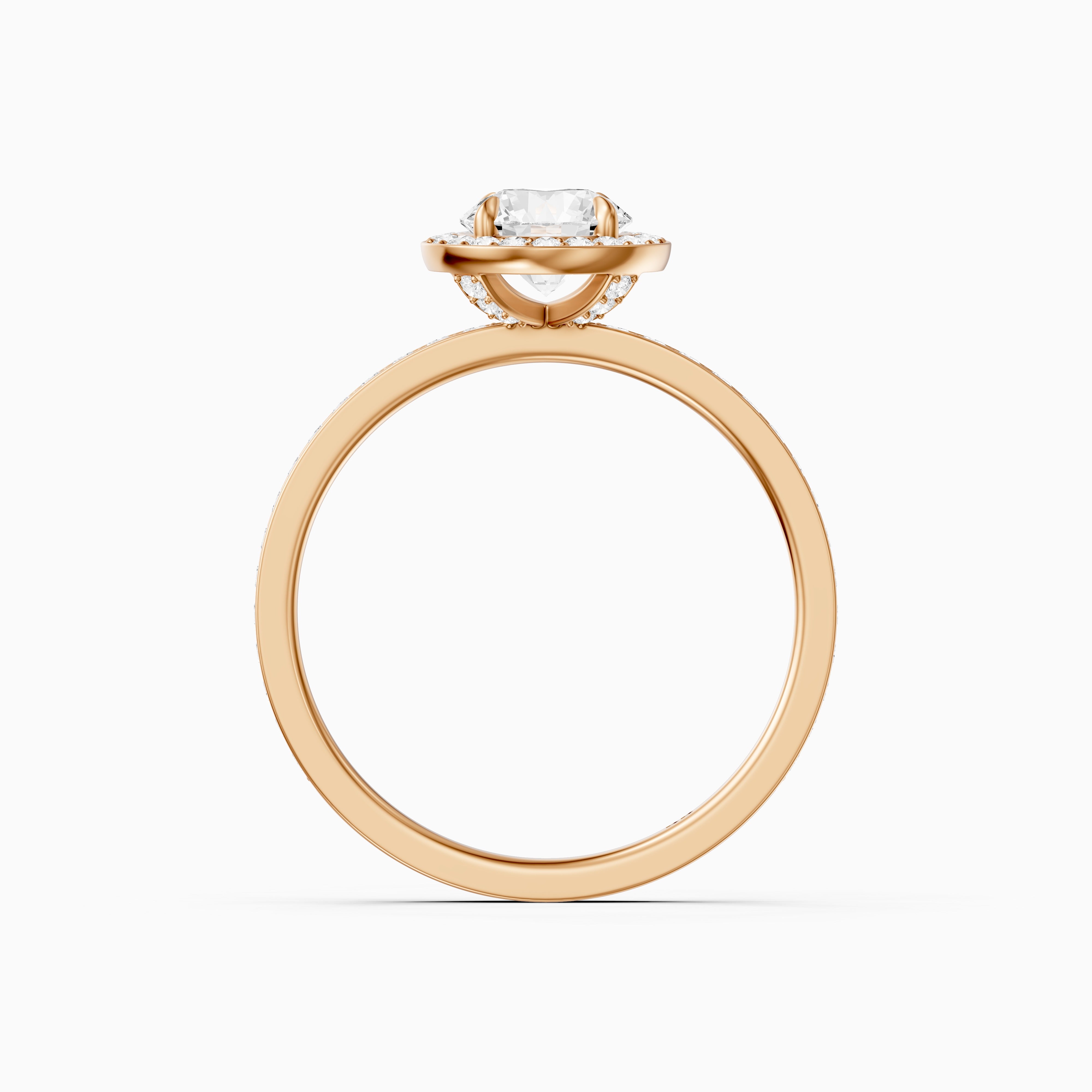 Jordyn Round Cut Halo Channel Set Moissanite Diamond Ring