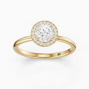 Brielle Round Cut Halo Lab Grown Diamond Engagement Ring