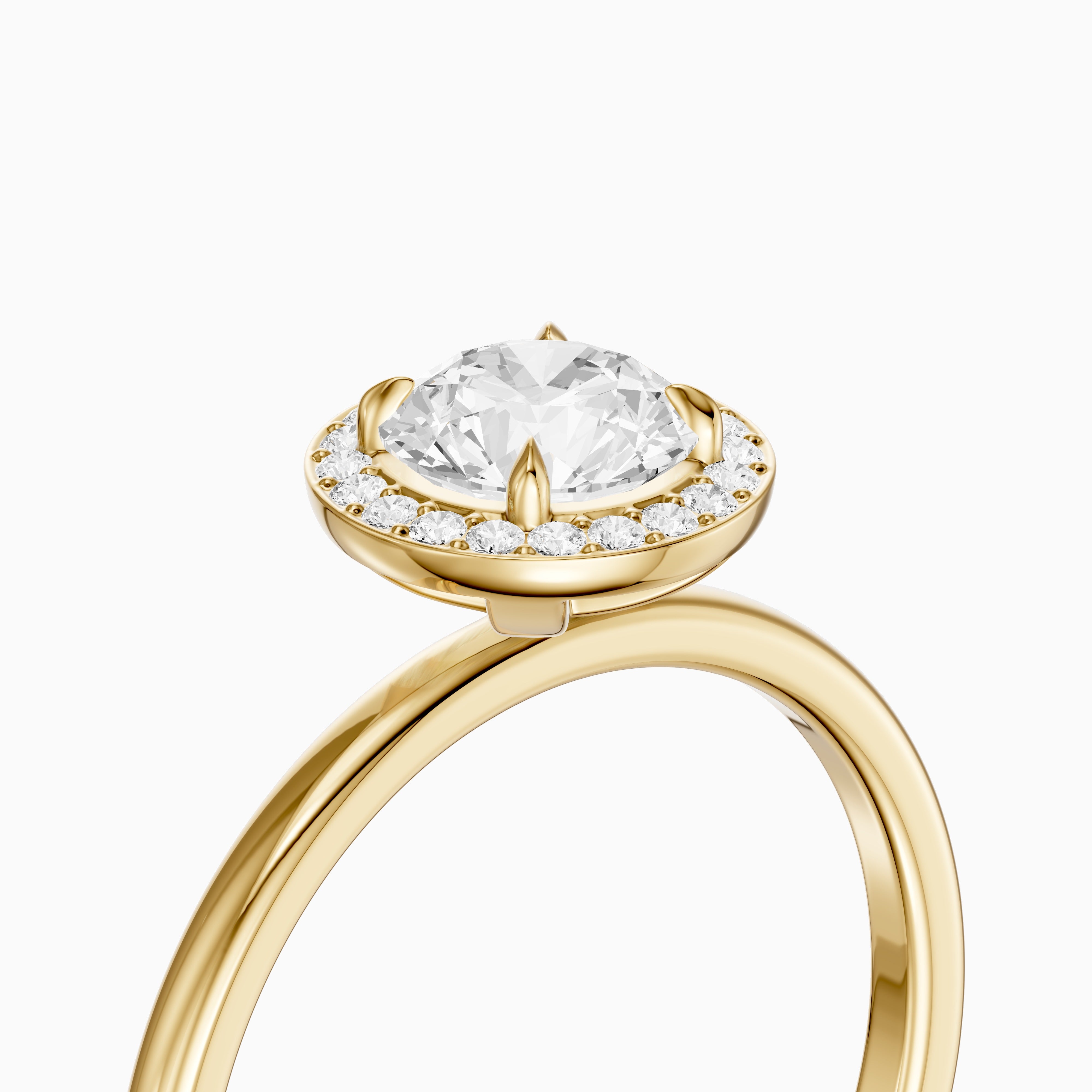 Brielle Round Cut Halo Moissanite Diamond Engagement Ring