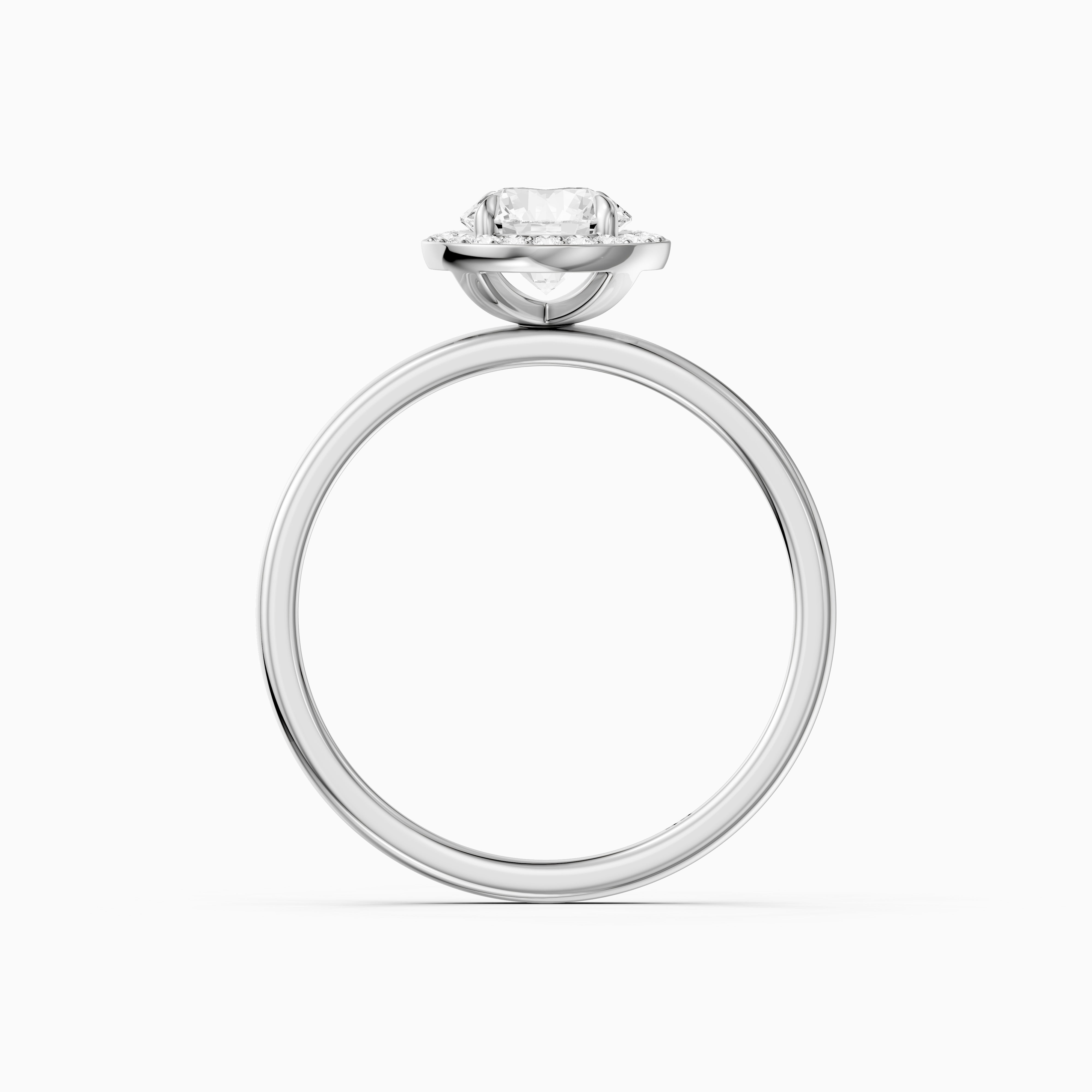 Brielle Round Cut Halo Moissanite Diamond Engagement Ring