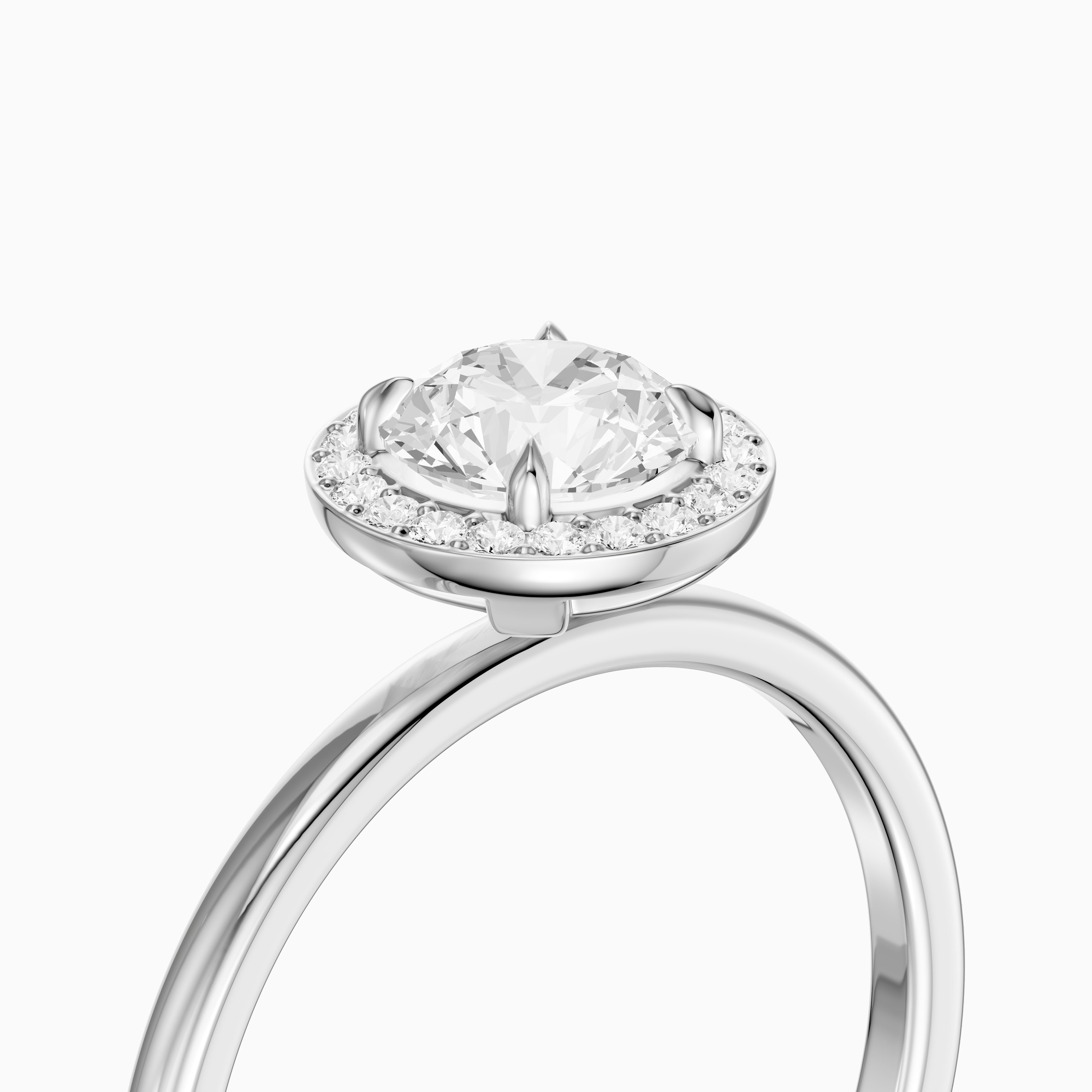 Brielle Round Cut Halo Moissanite Diamond Engagement Ring