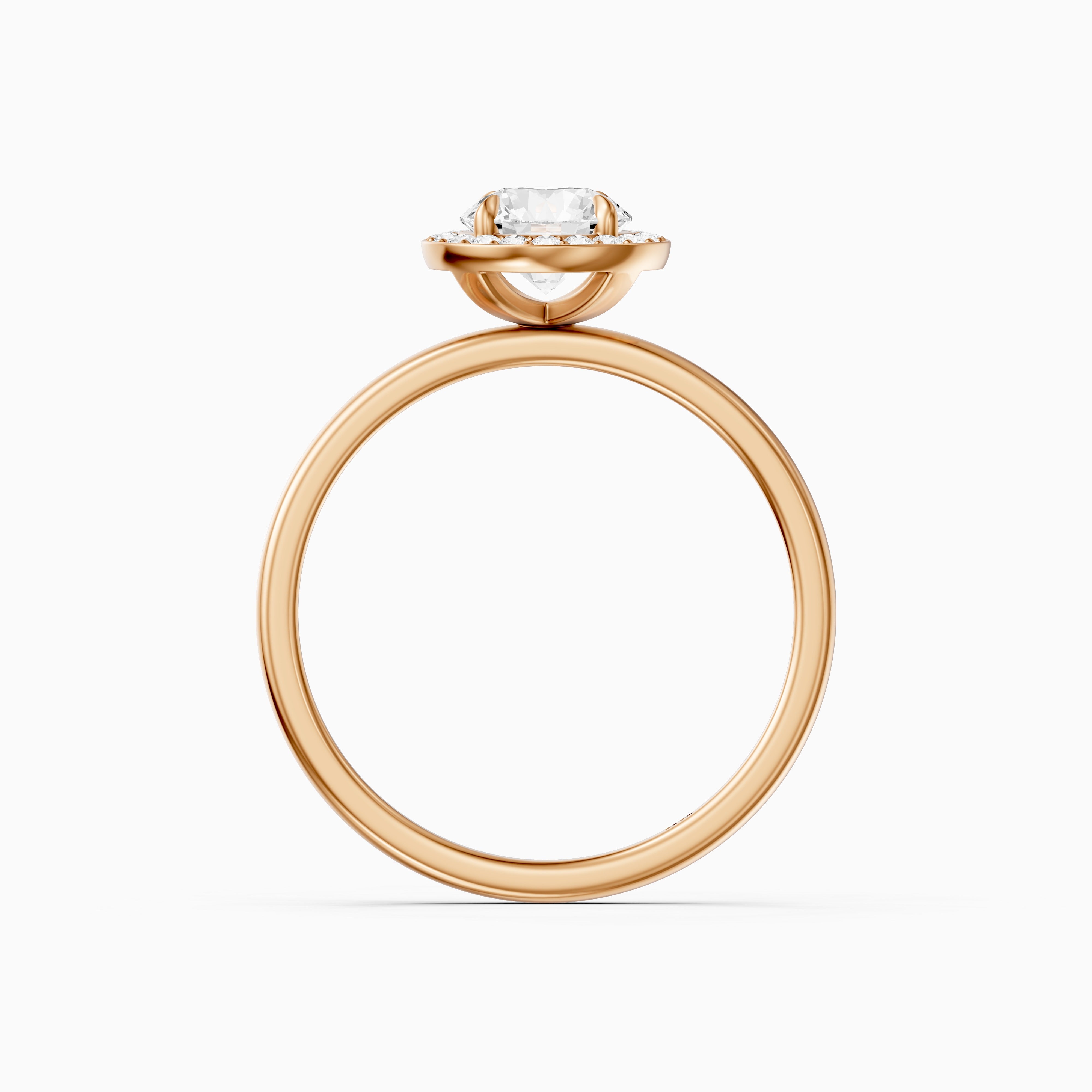 Brielle Round Cut Halo Moissanite Diamond Engagement Ring