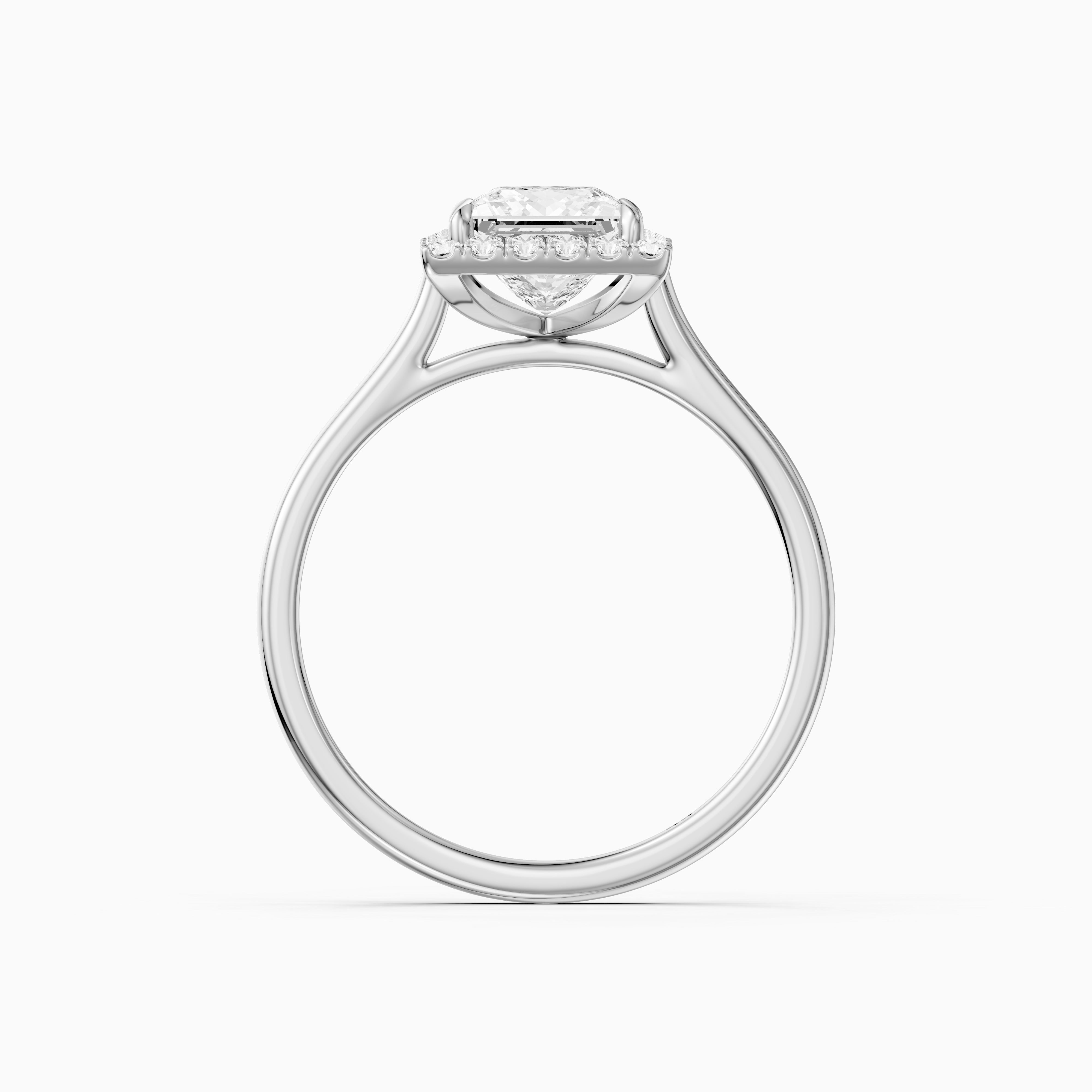 Jasmin Princess Cut Halo Cathedral Style Lab Grown Diamond Ring
