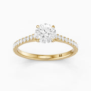 Hailee Round Cut Cathedral Style Pave Lab Grown Diamond Ring