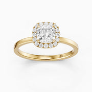 Addilyn Cushion Cut Halo Moissanite Diamond Engagement Ring