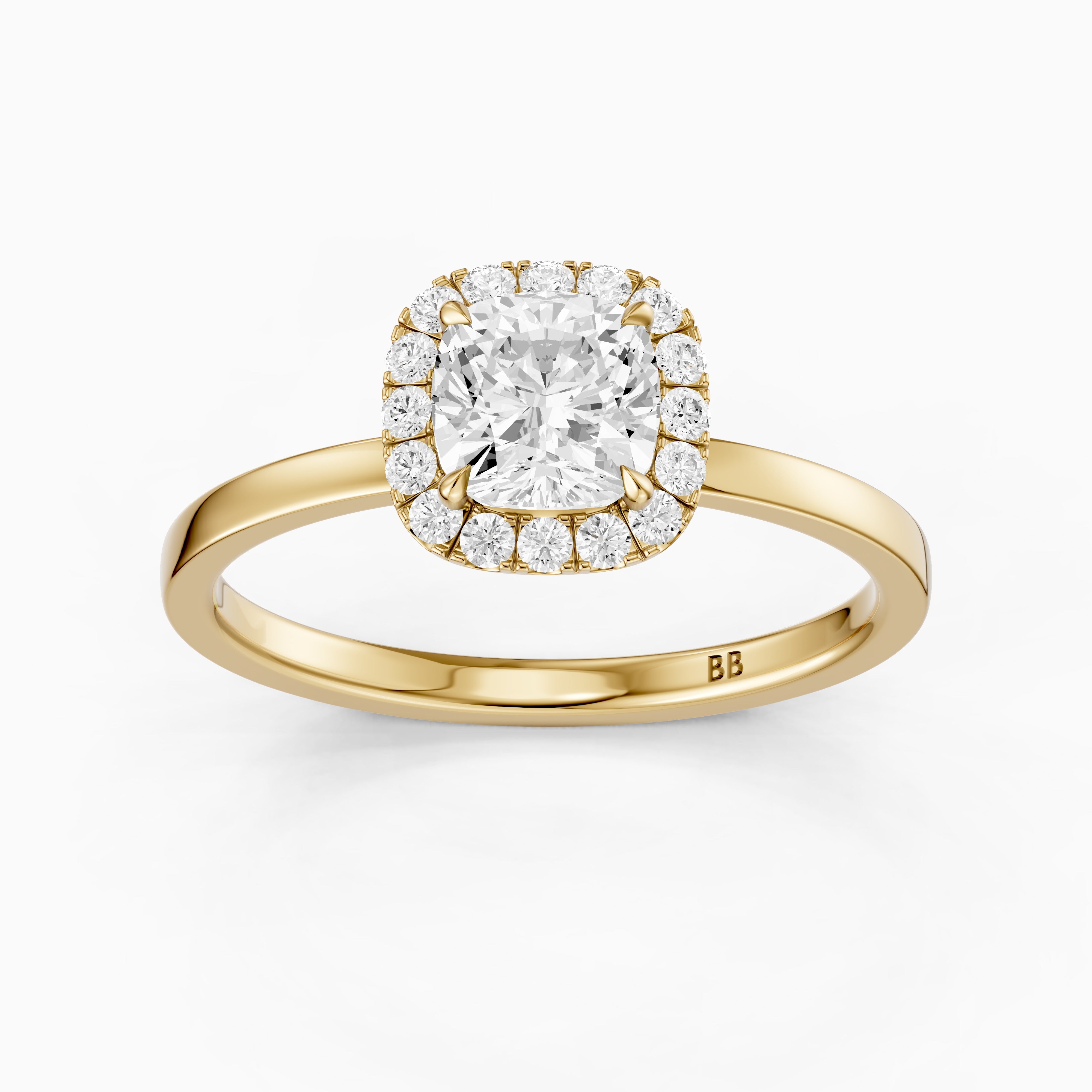 Addilyn Cushion Cut Halo Lab Grown Diamond Engagement Ring