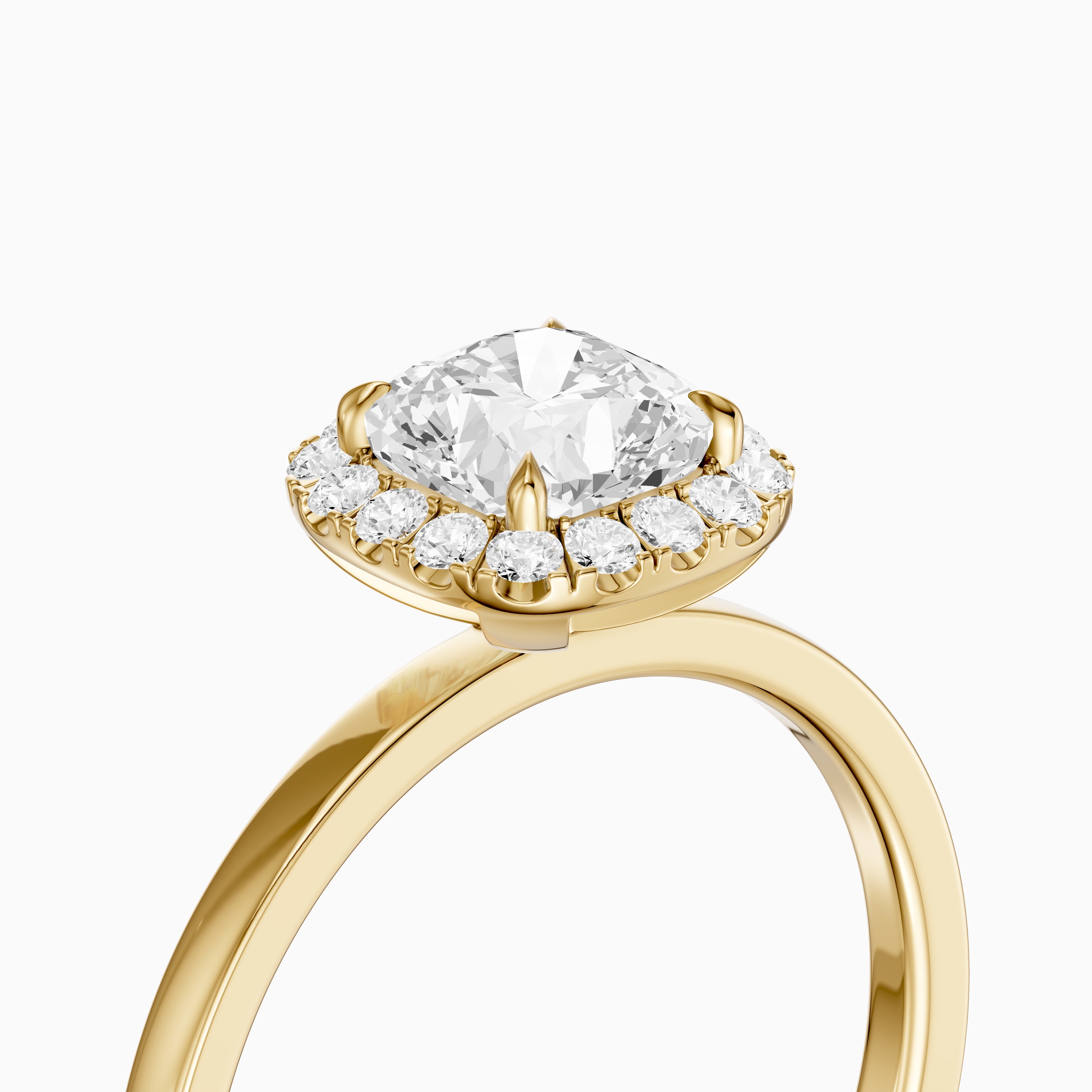Addilyn Cushion Cut Halo Lab Grown Diamond Engagement Ring