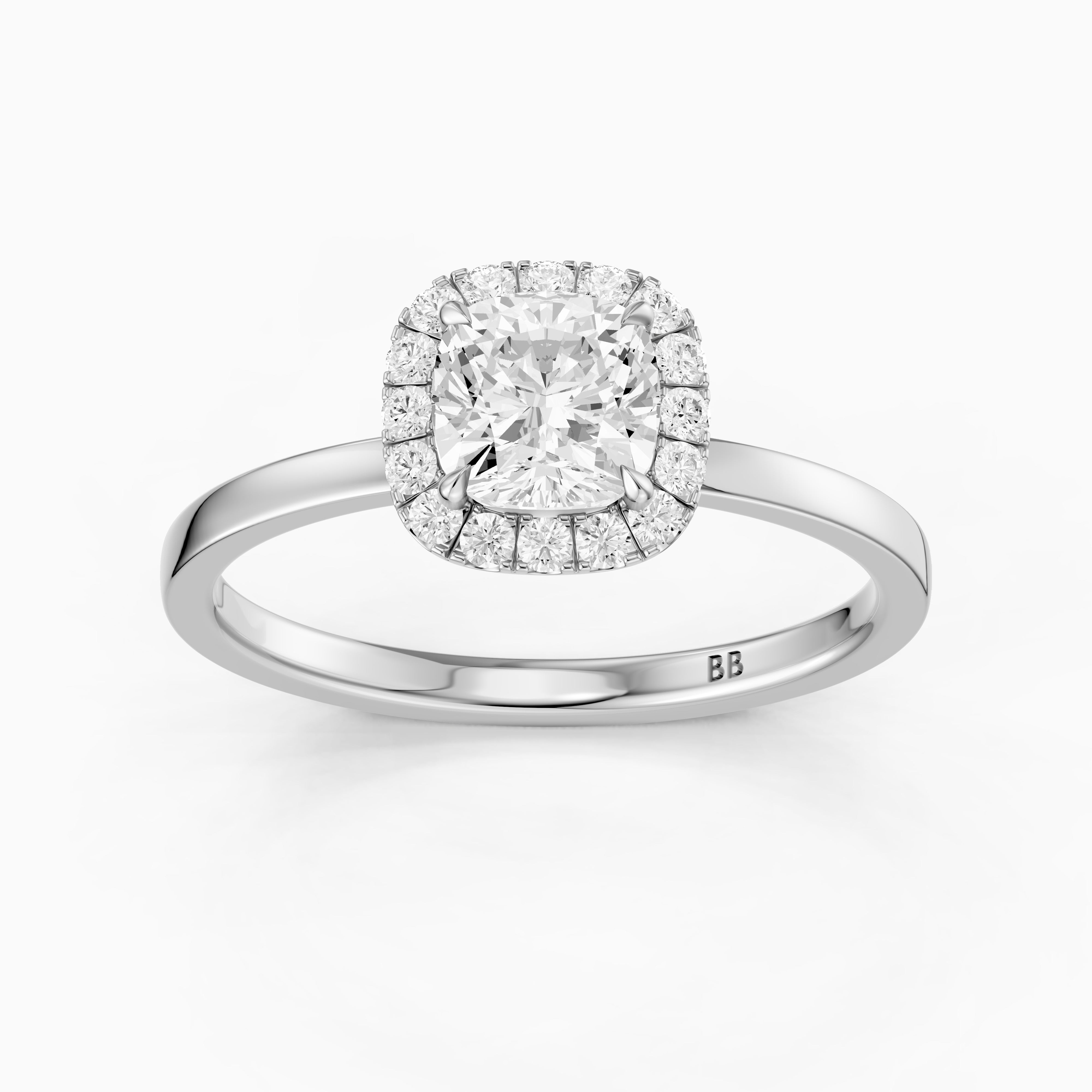 Addilyn Cushion Cut Halo Lab Grown Diamond Engagement Ring