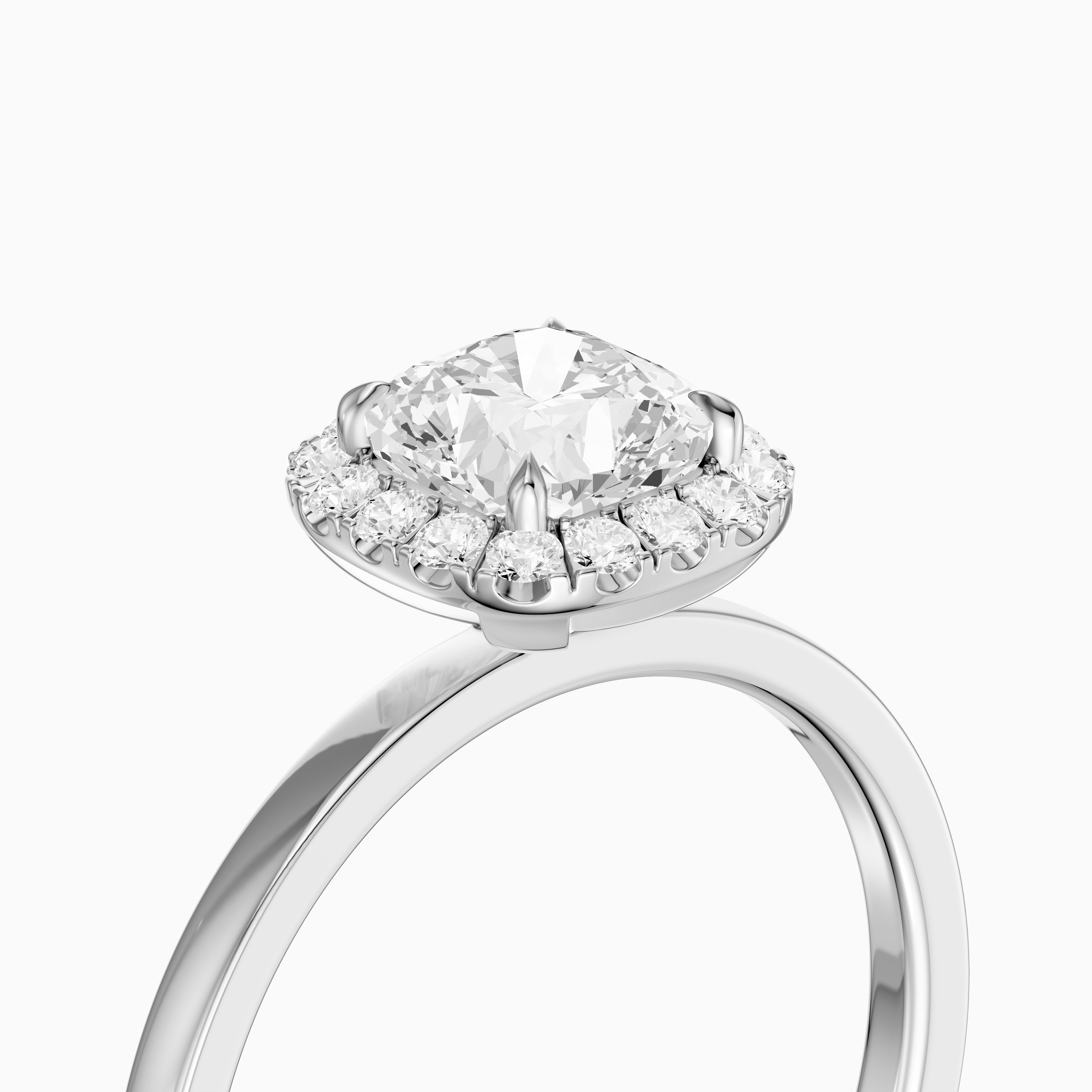 Addilyn Cushion Cut Halo Lab Grown Diamond Engagement Ring