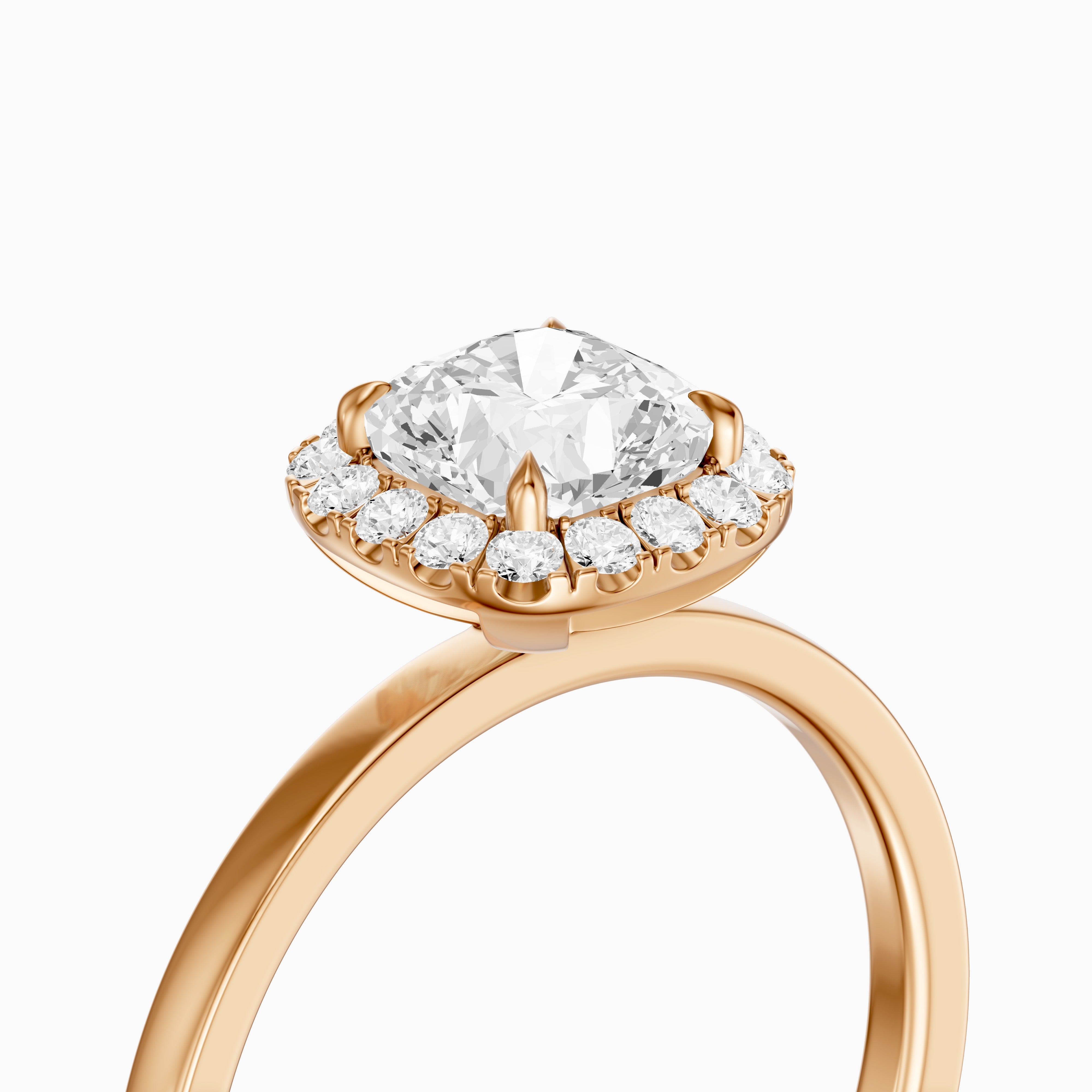 Addilyn Cushion Cut Halo Lab Grown Diamond Engagement Ring
