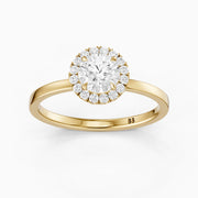 Aubrih Round Cut Halo Moissanite Diamond Engagement Ring