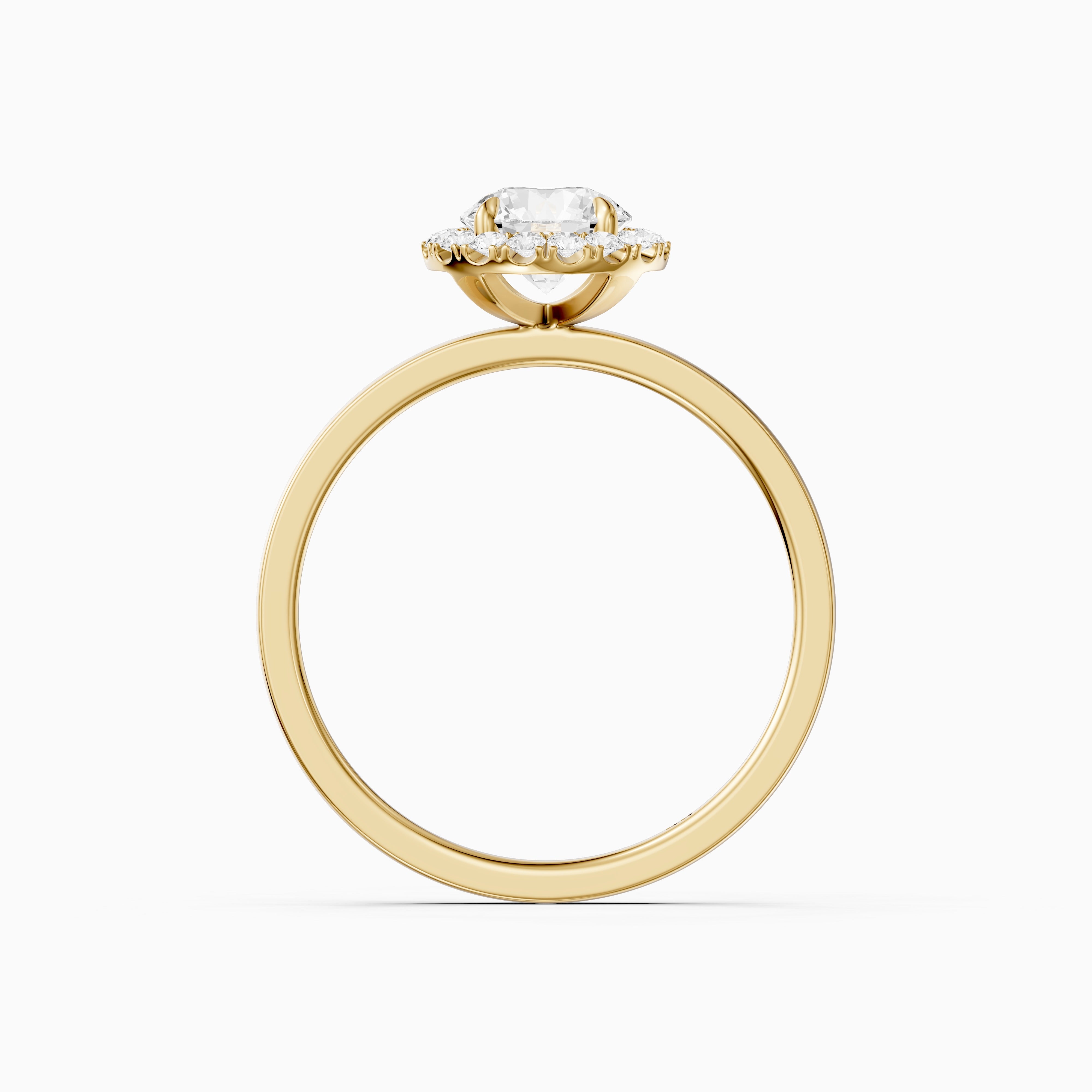 Aubrih Round Cut Halo Moissanite Diamond Engagement Ring