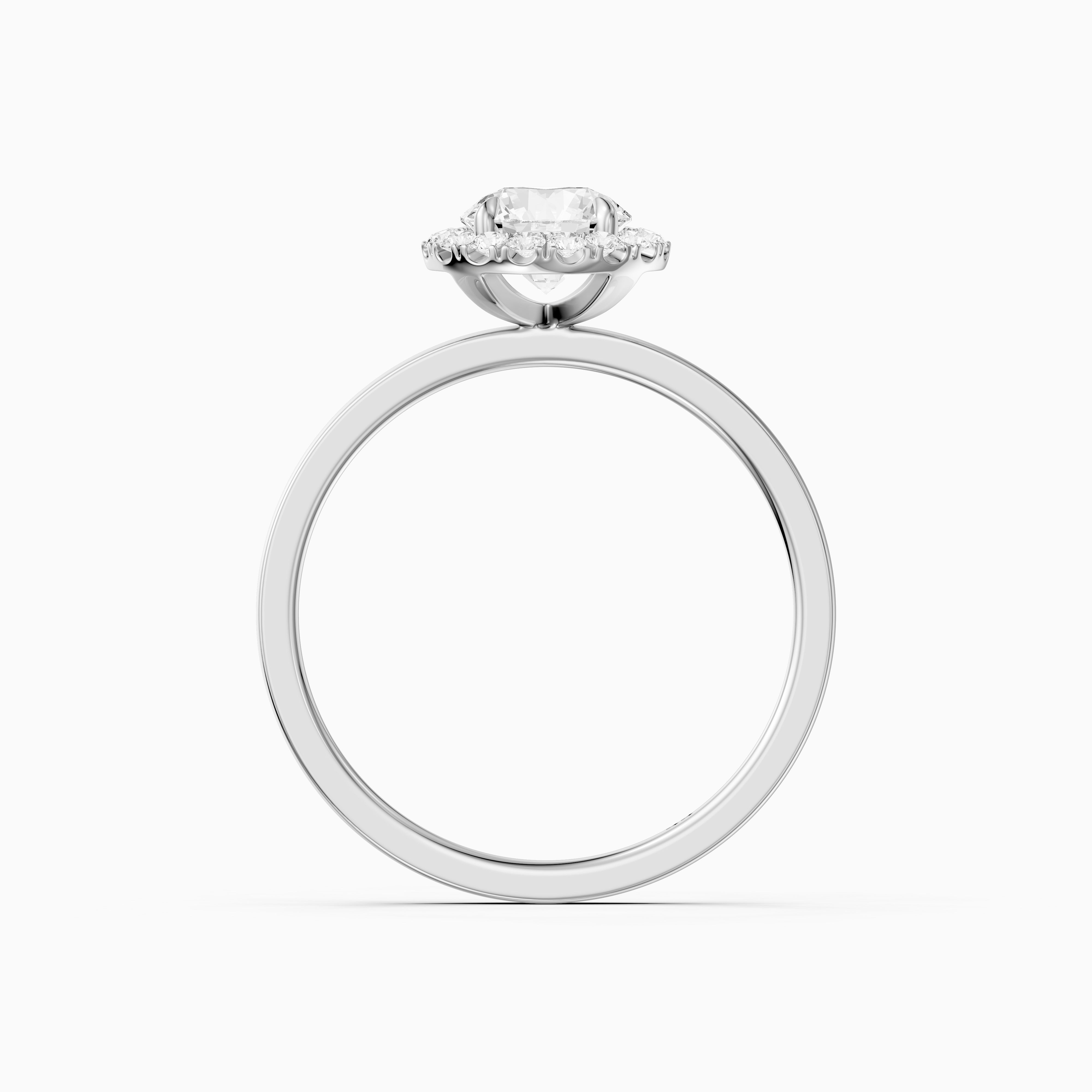 Aubrih Round Cut Halo Moissanite Diamond Engagement Ring