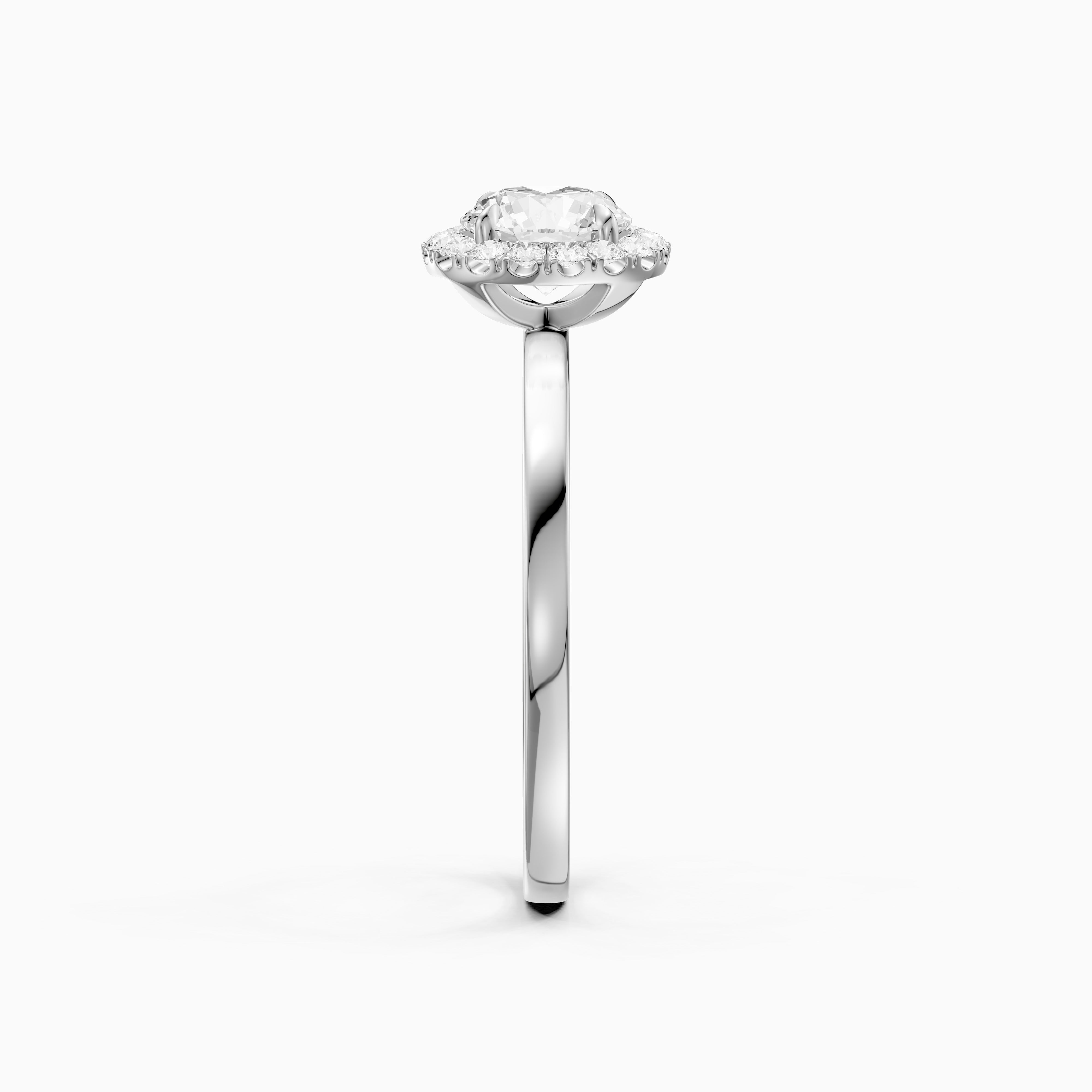 Aubrih Round Cut Halo Moissanite Diamond Engagement Ring