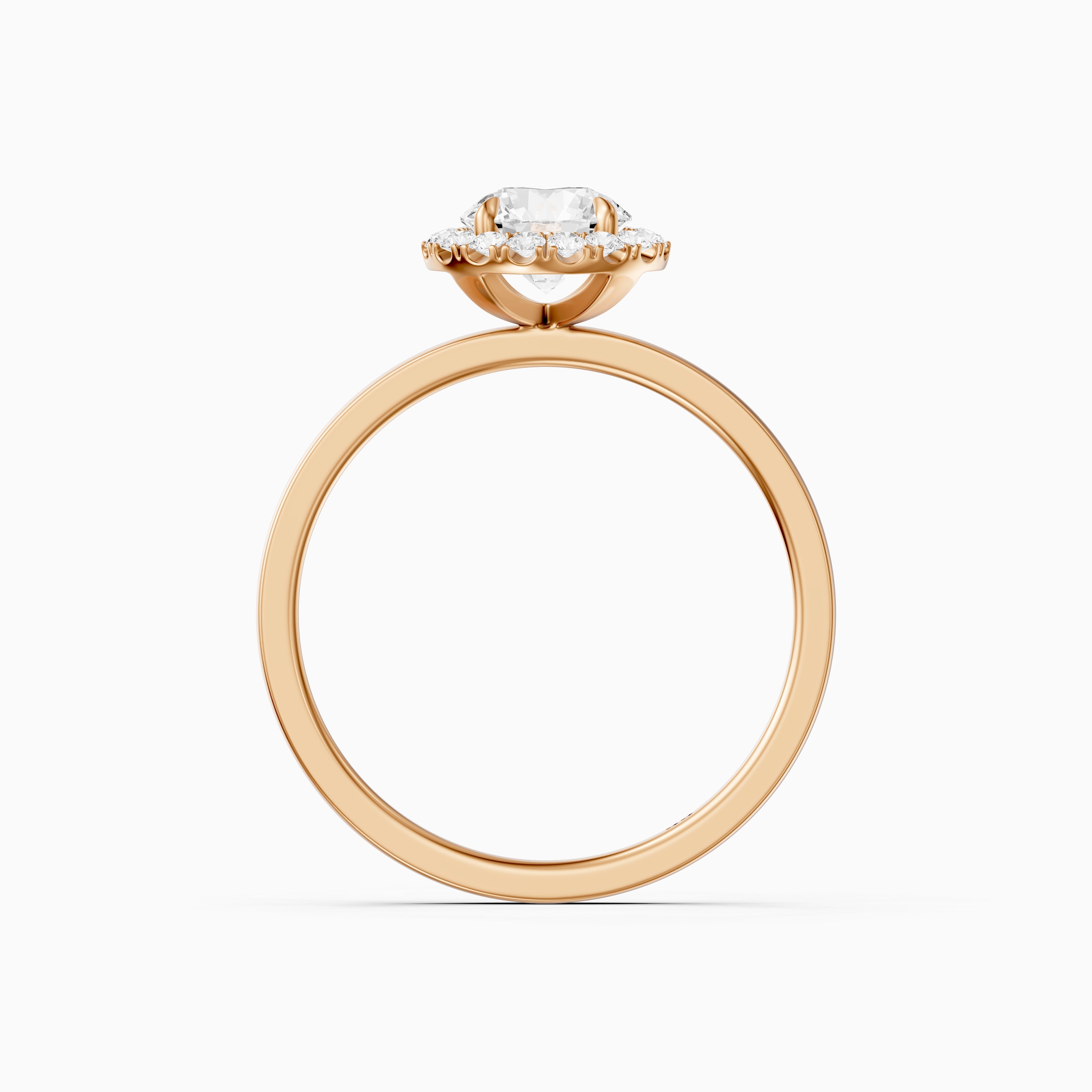 Aubrih Round Cut Halo Moissanite Diamond Engagement Ring