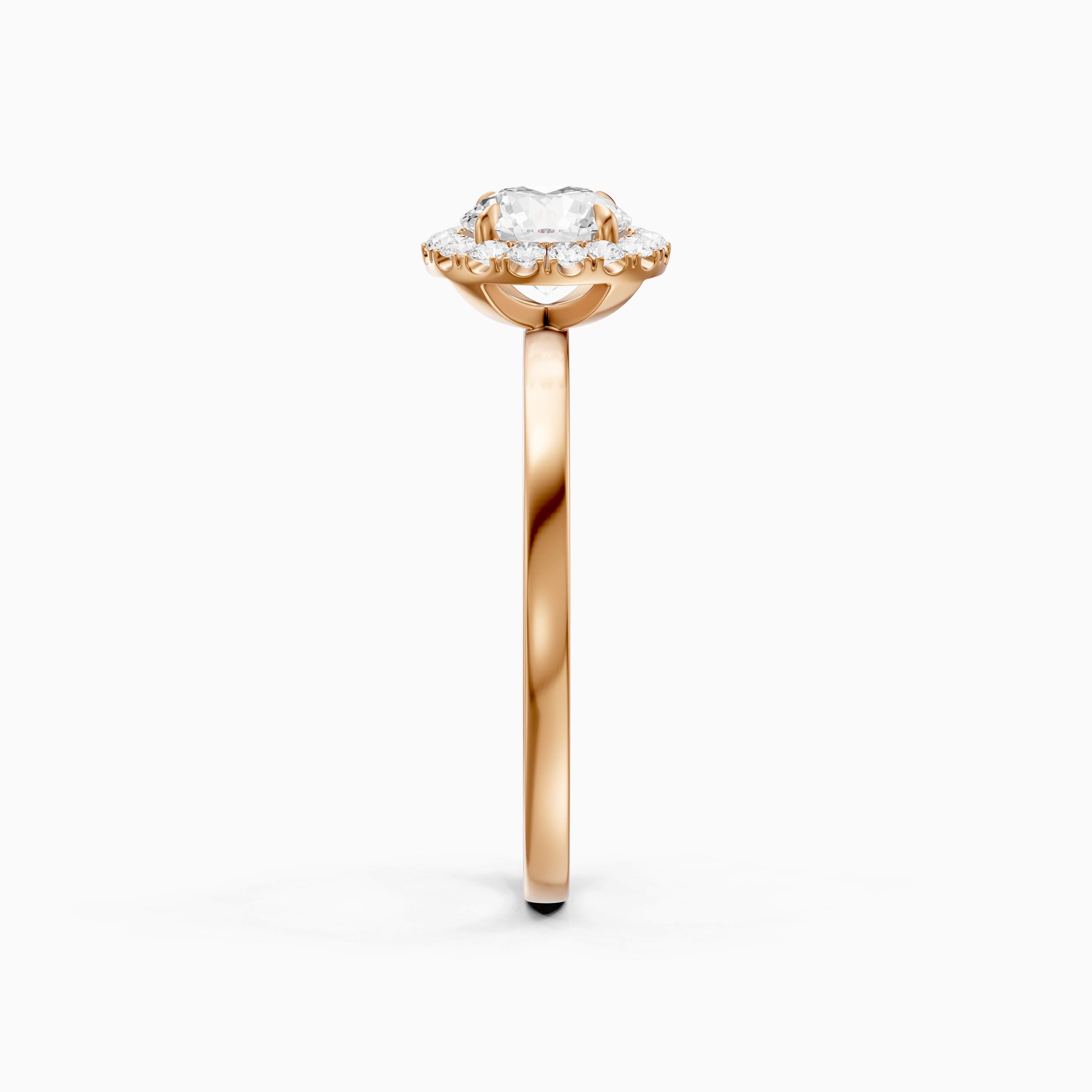 Aubrih Round Cut Halo Moissanite Diamond Engagement Ring