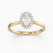 Oakley Oval Cut Halo Moissanite Diamond Engagement Ring