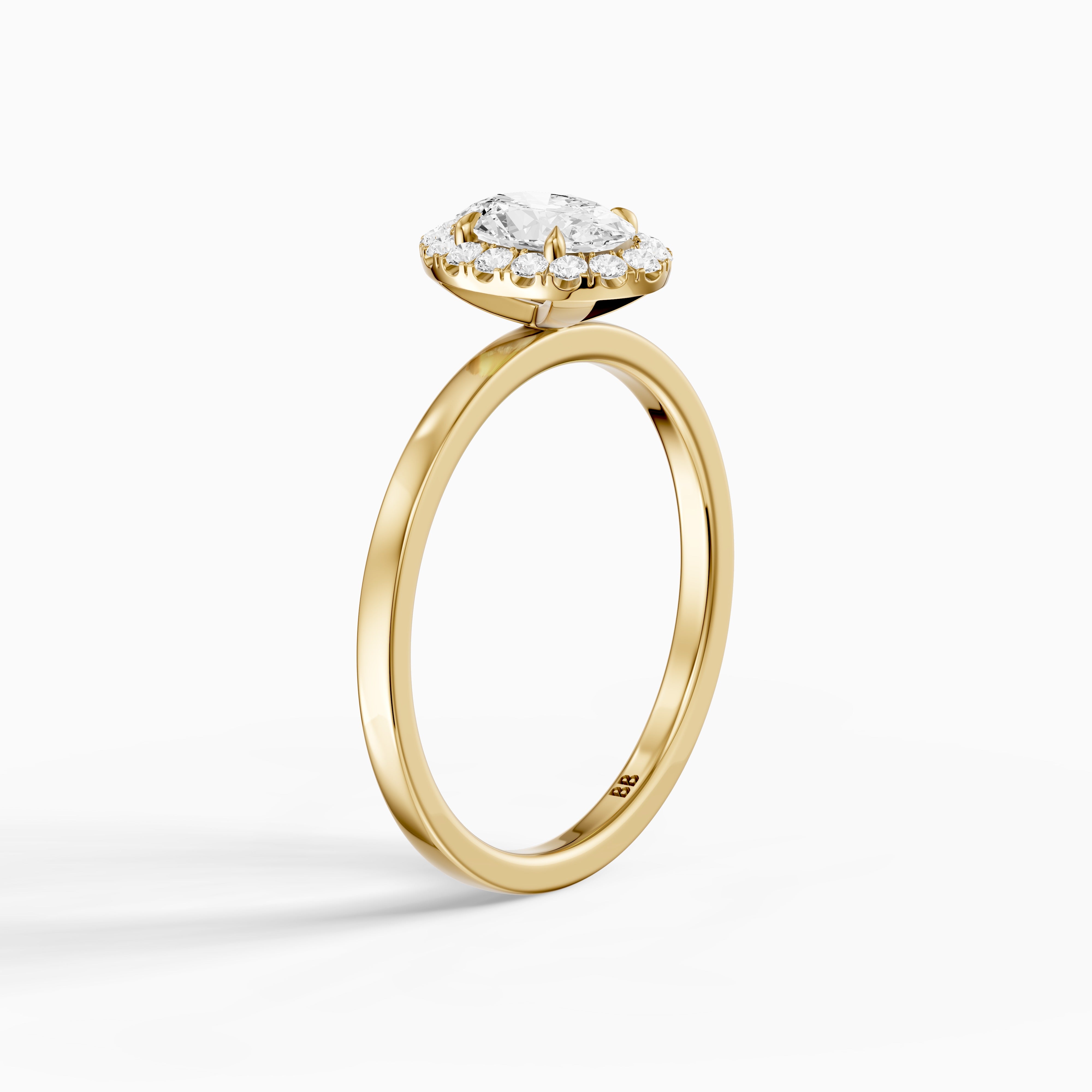Oakley Oval Cut Halo Moissanite Diamond Engagement Ring