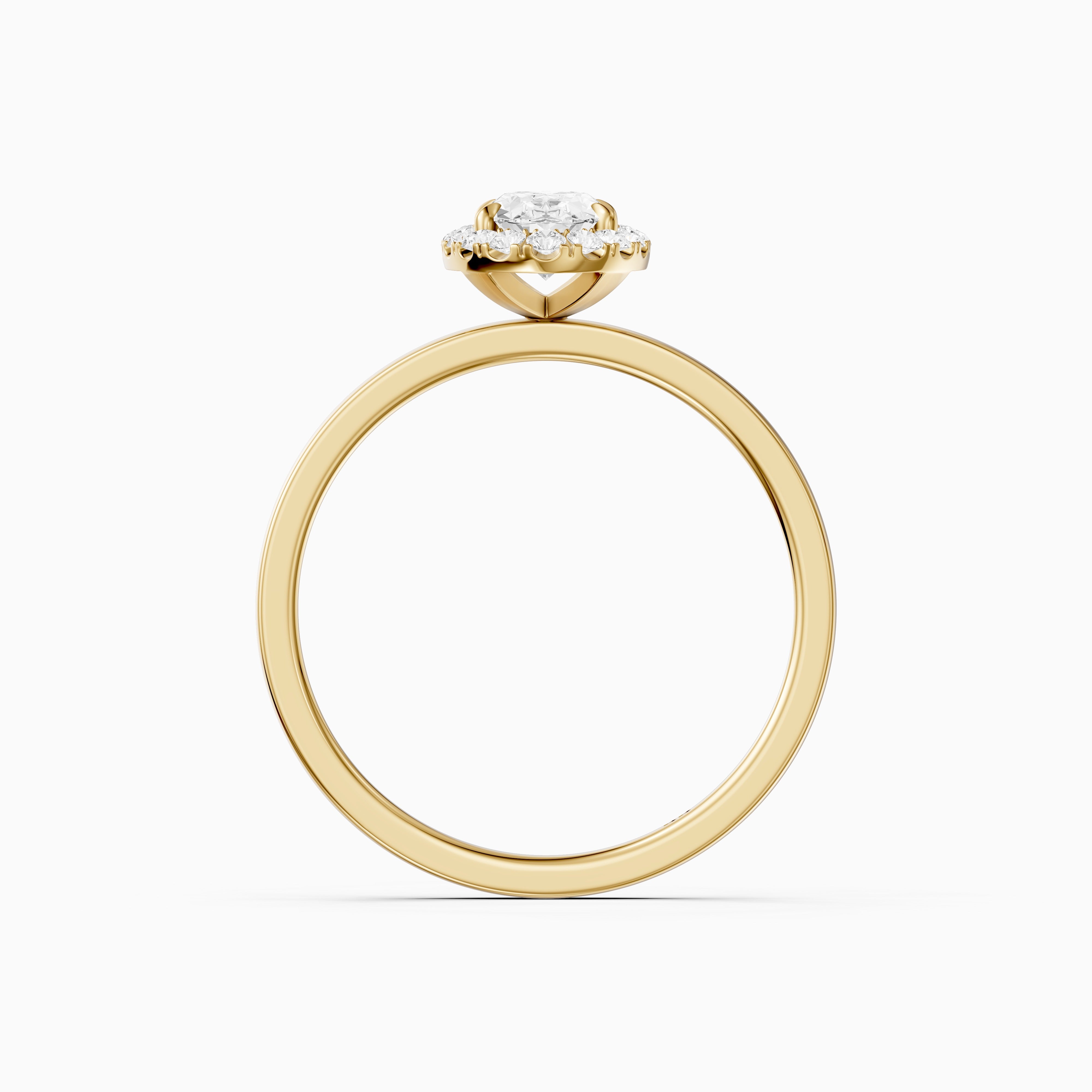 Oakley Oval Cut Halo Moissanite Diamond Engagement Ring