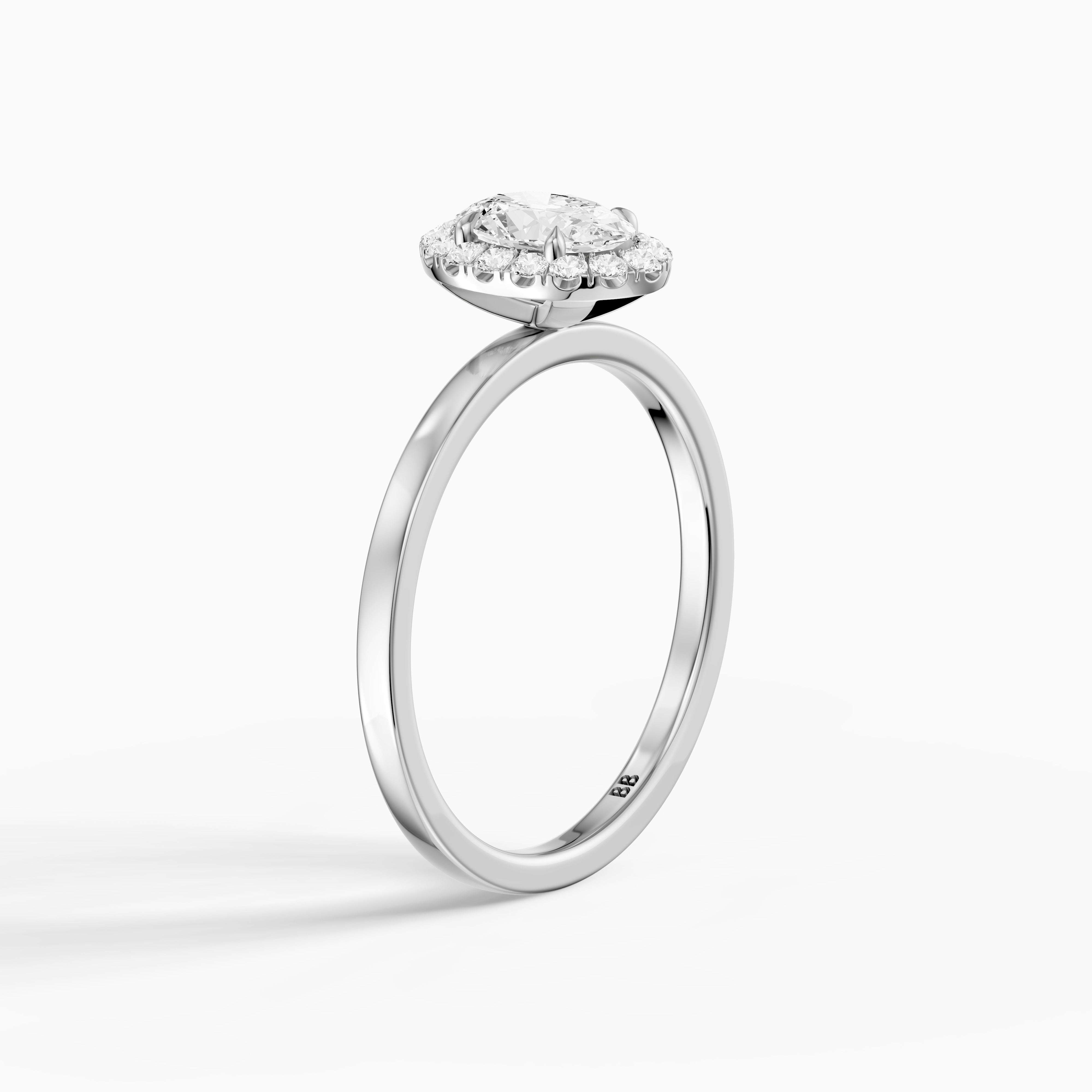 Oakley Oval Cut Halo Moissanite Diamond Engagement Ring
