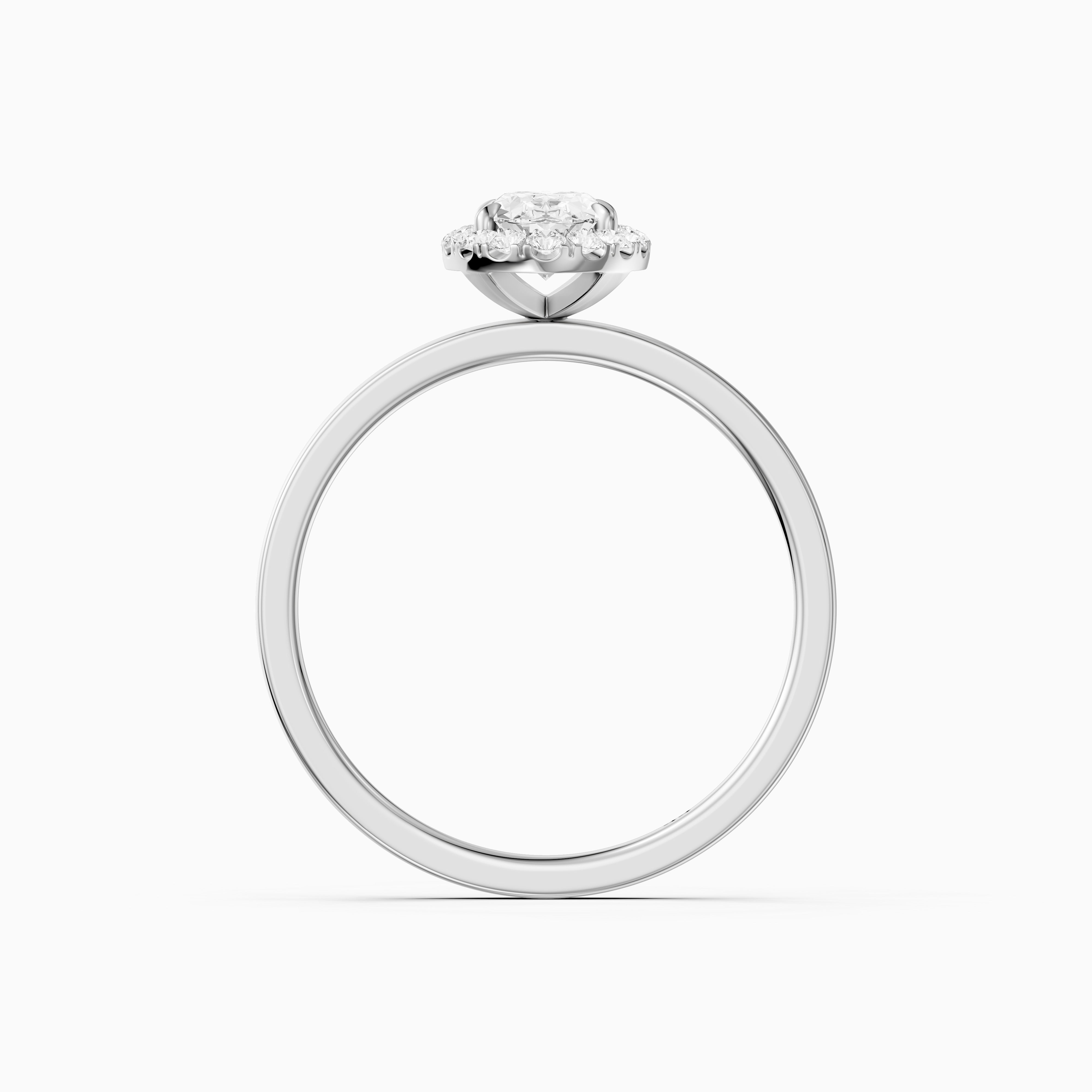 Oakley Oval Cut Halo Moissanite Diamond Engagement Ring