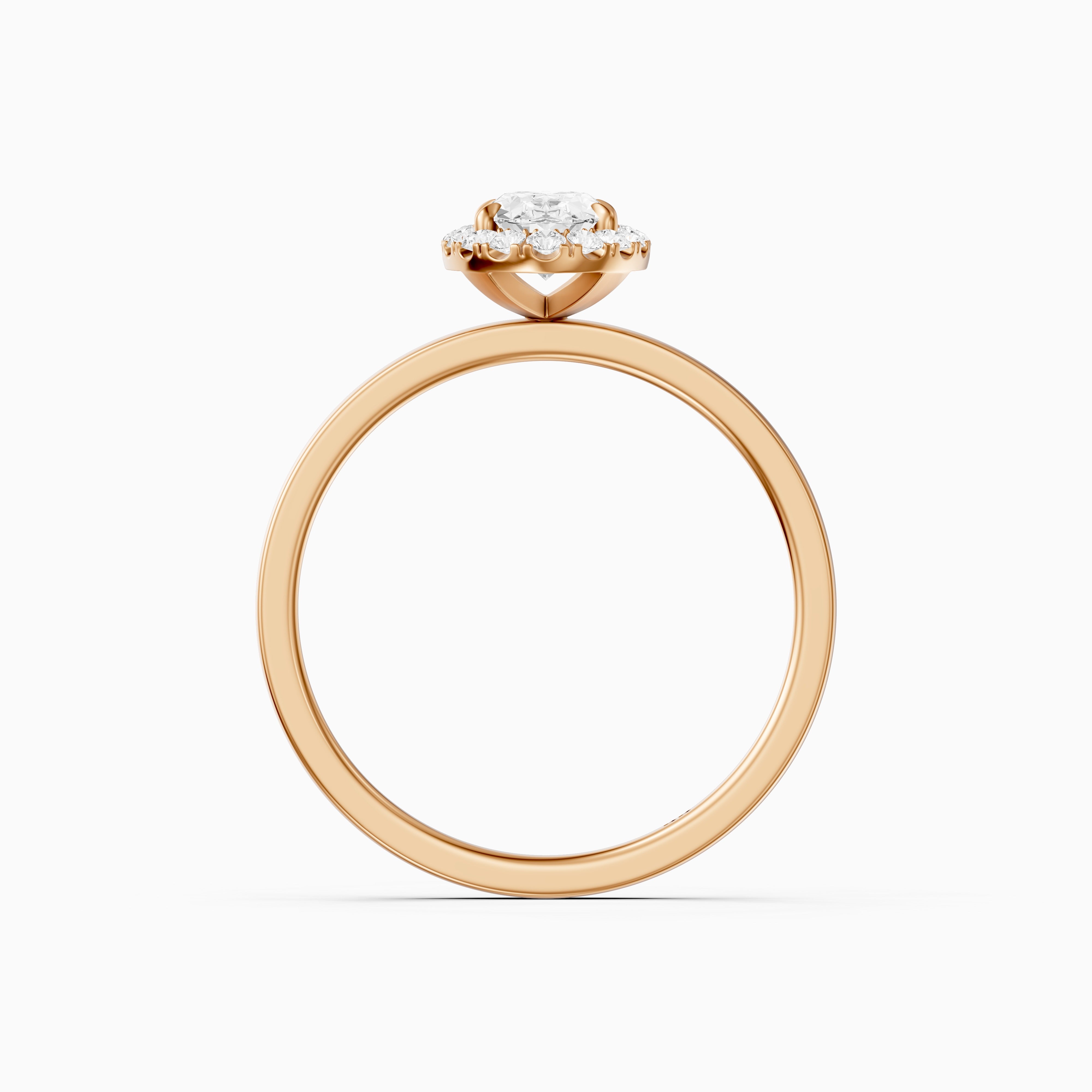 Oakley Oval Cut Halo Moissanite Diamond Engagement Ring