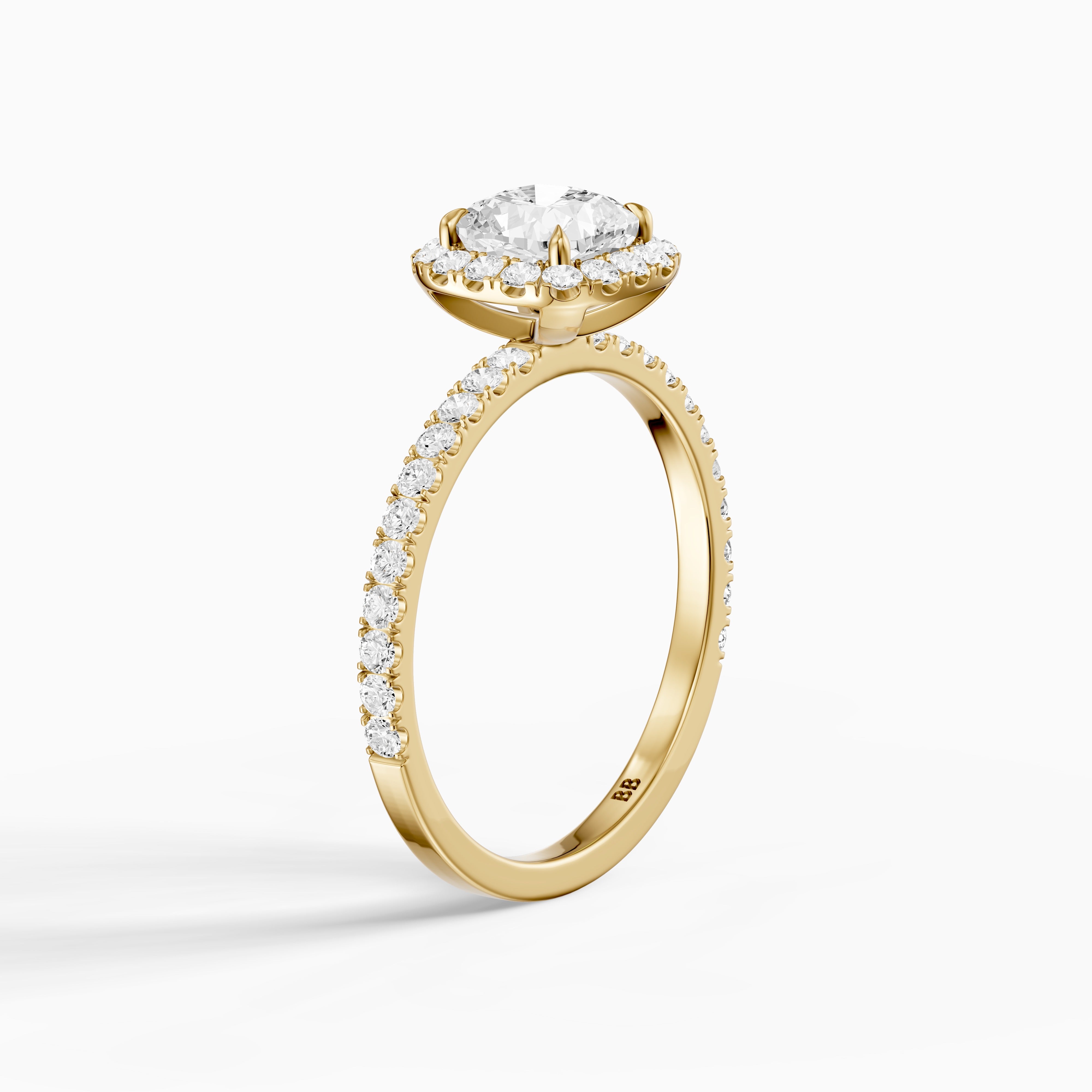 Chelsi Cushion Cut Halo Pave Moissanite Diamond Ring