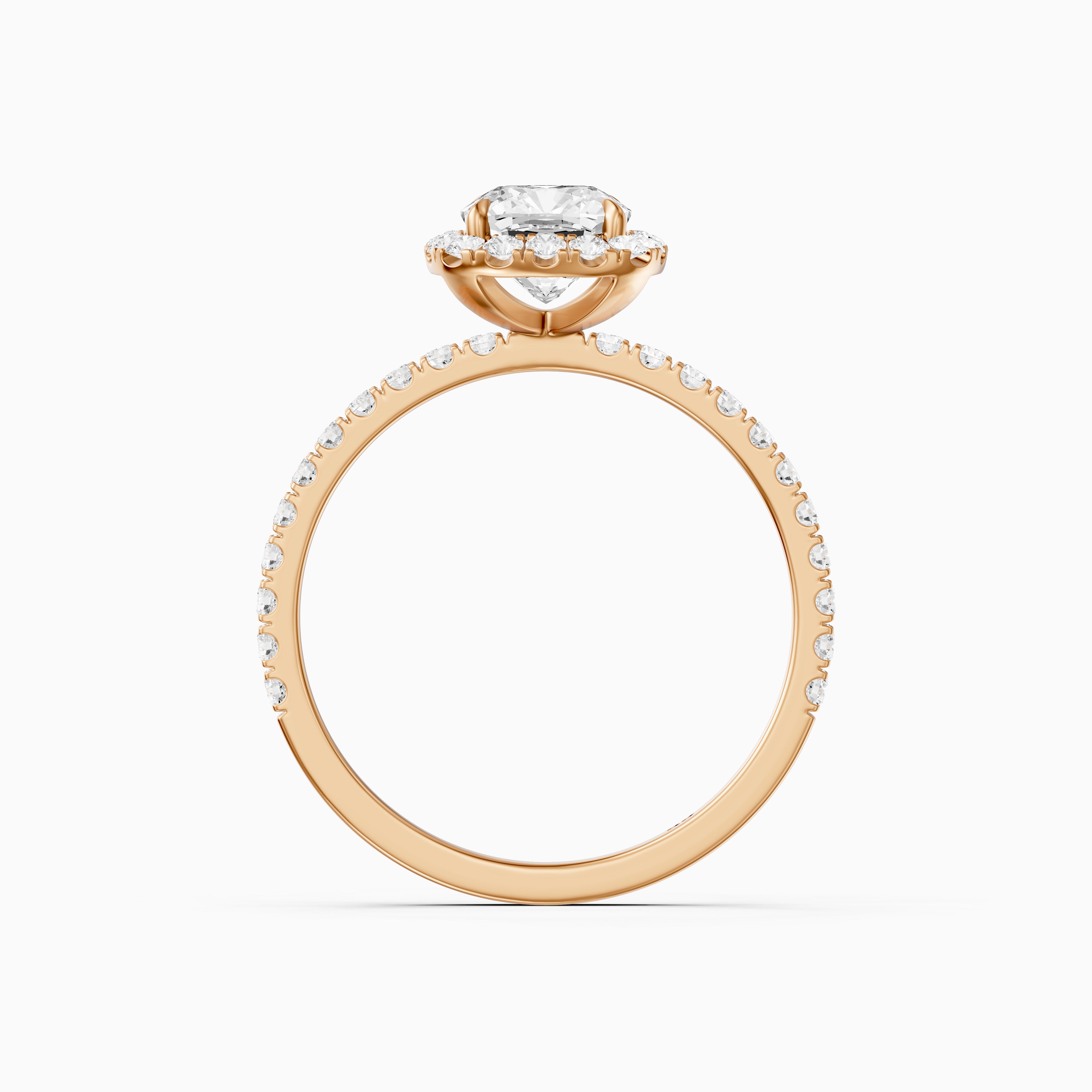 Chelsi Cushion Cut Halo Pave Moissanite Diamond Ring