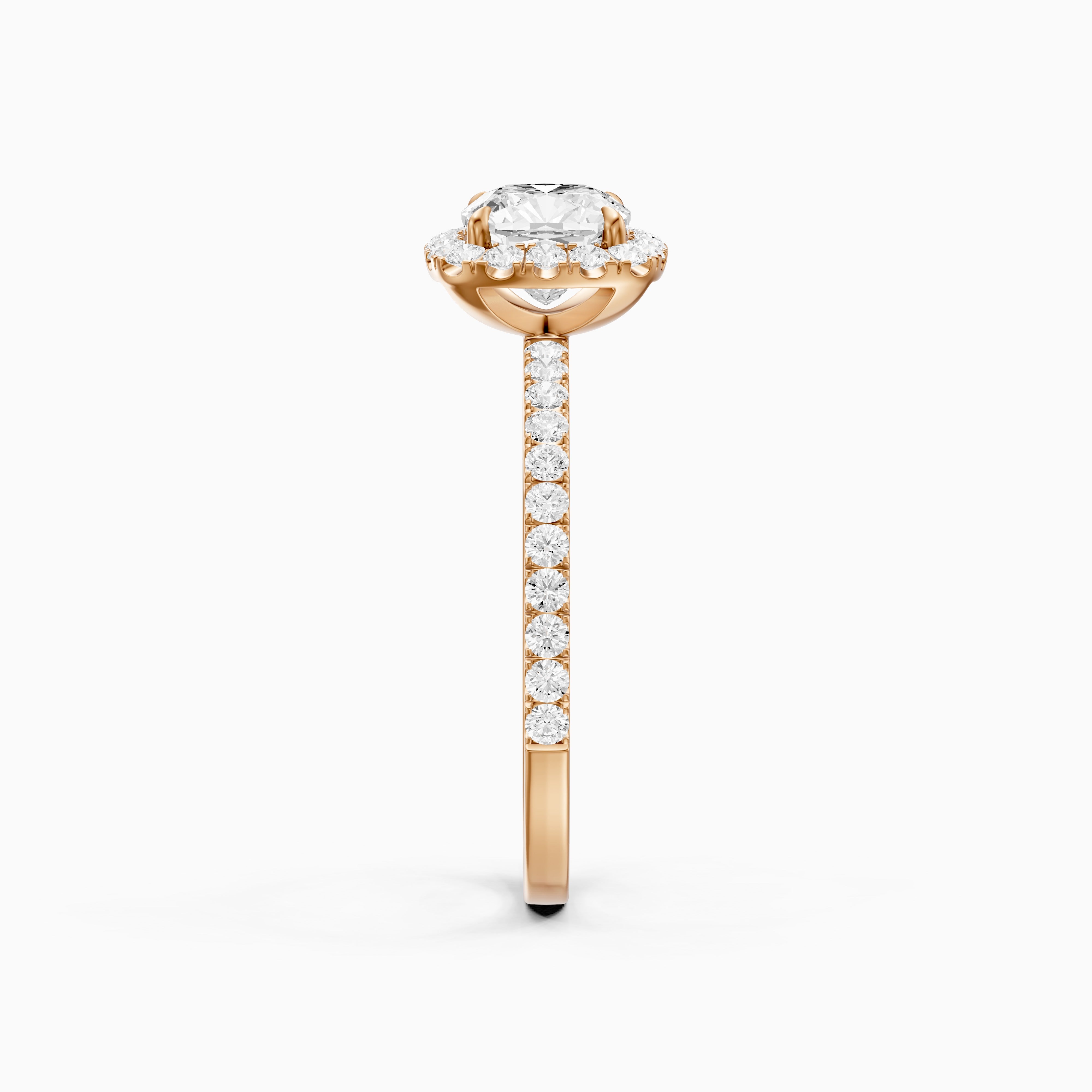 Chelsi Cushion Cut Halo Pave Moissanite Diamond Ring