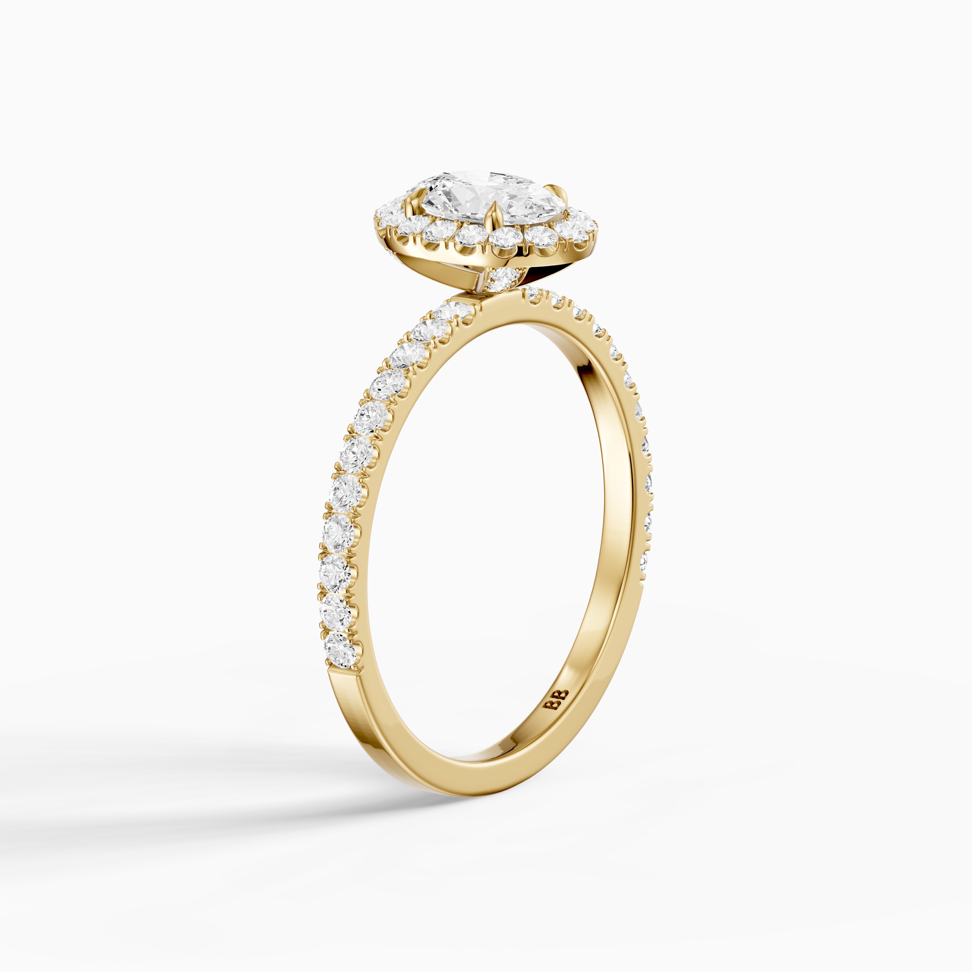Phoebe Oval Cut Halo Pave Lab Grown Diamond Engagement Ring