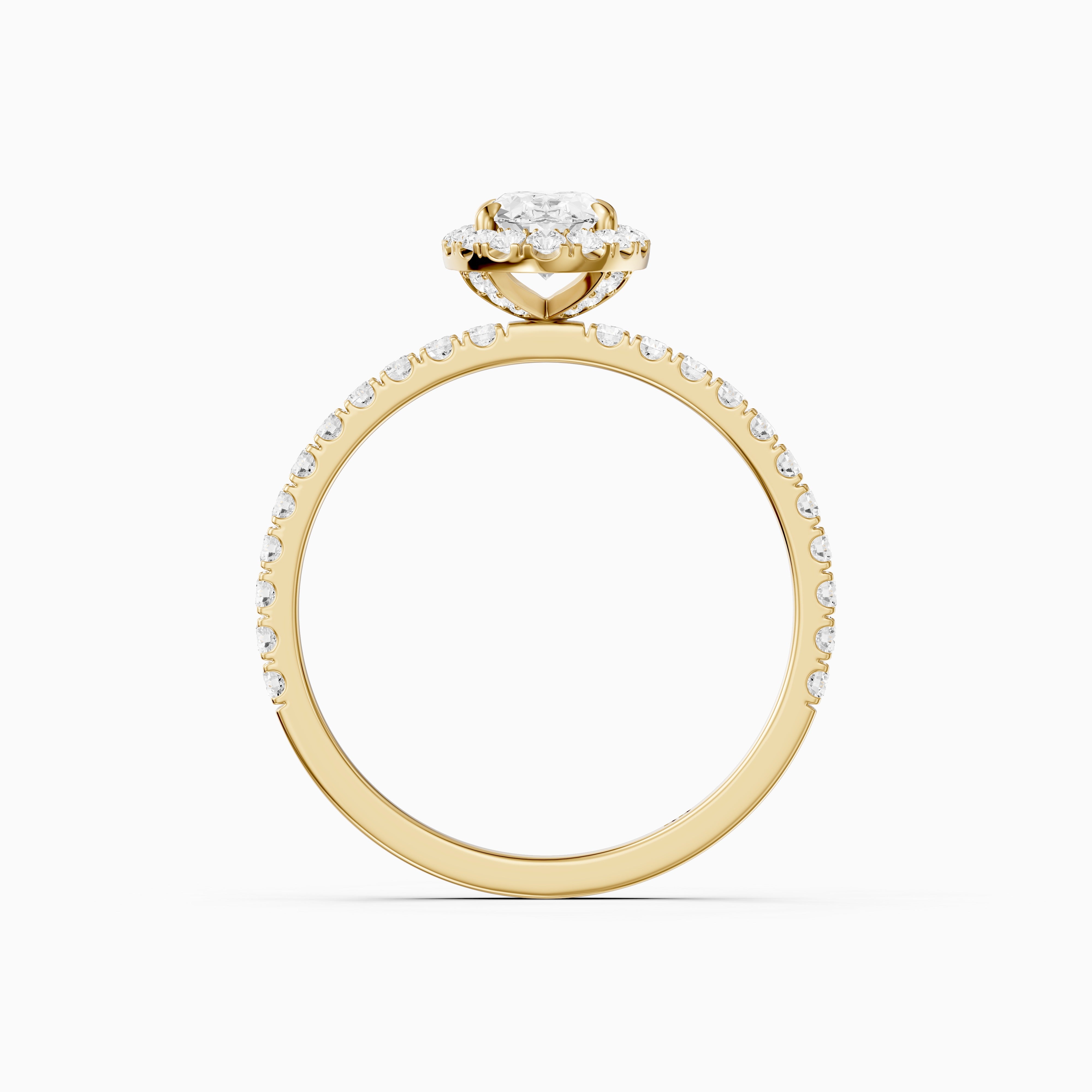 Phoebe Oval Cut Halo Pave Moissanite Diamond Engagement Ring