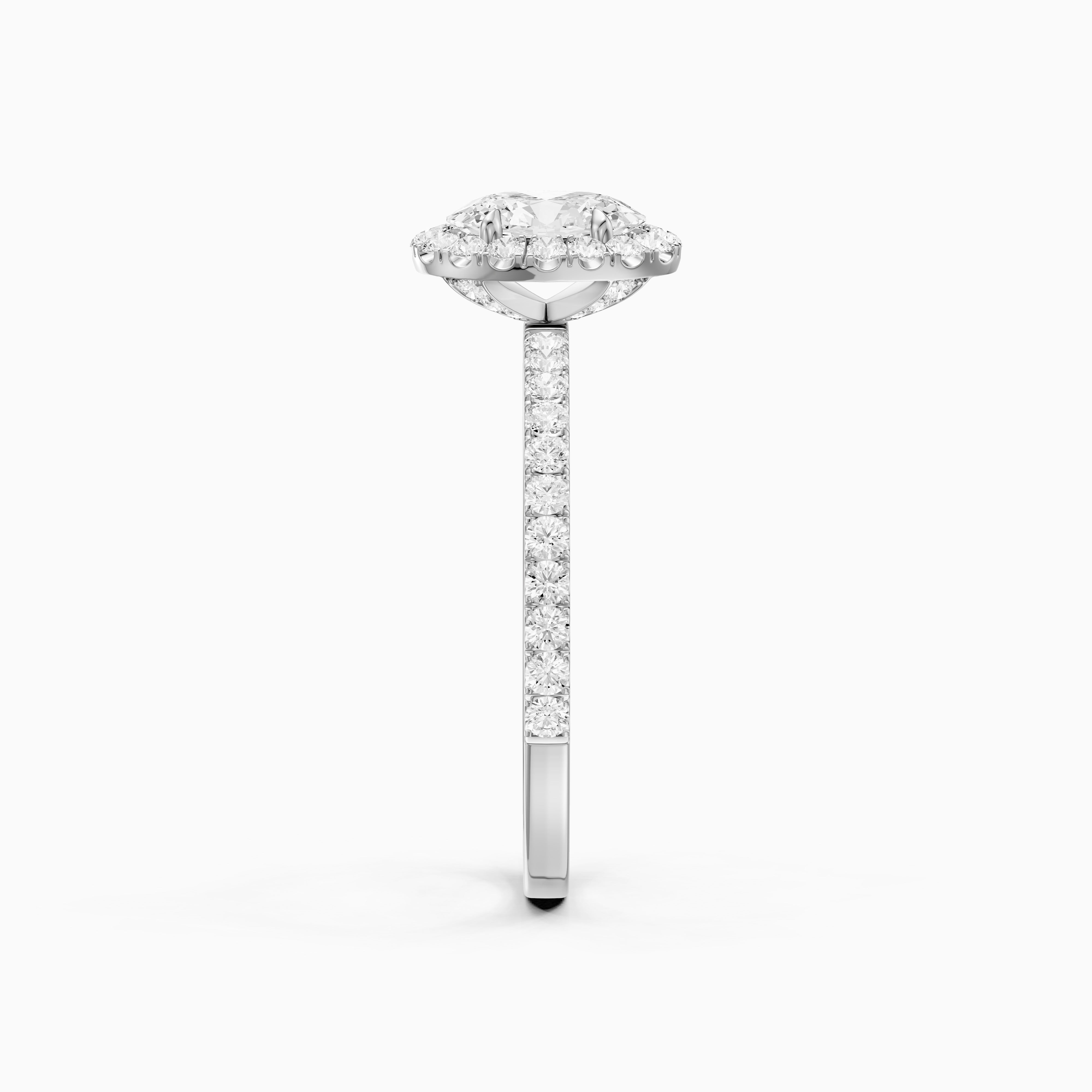 Phoebe Oval Cut Halo Pave Moissanite Diamond Engagement Ring