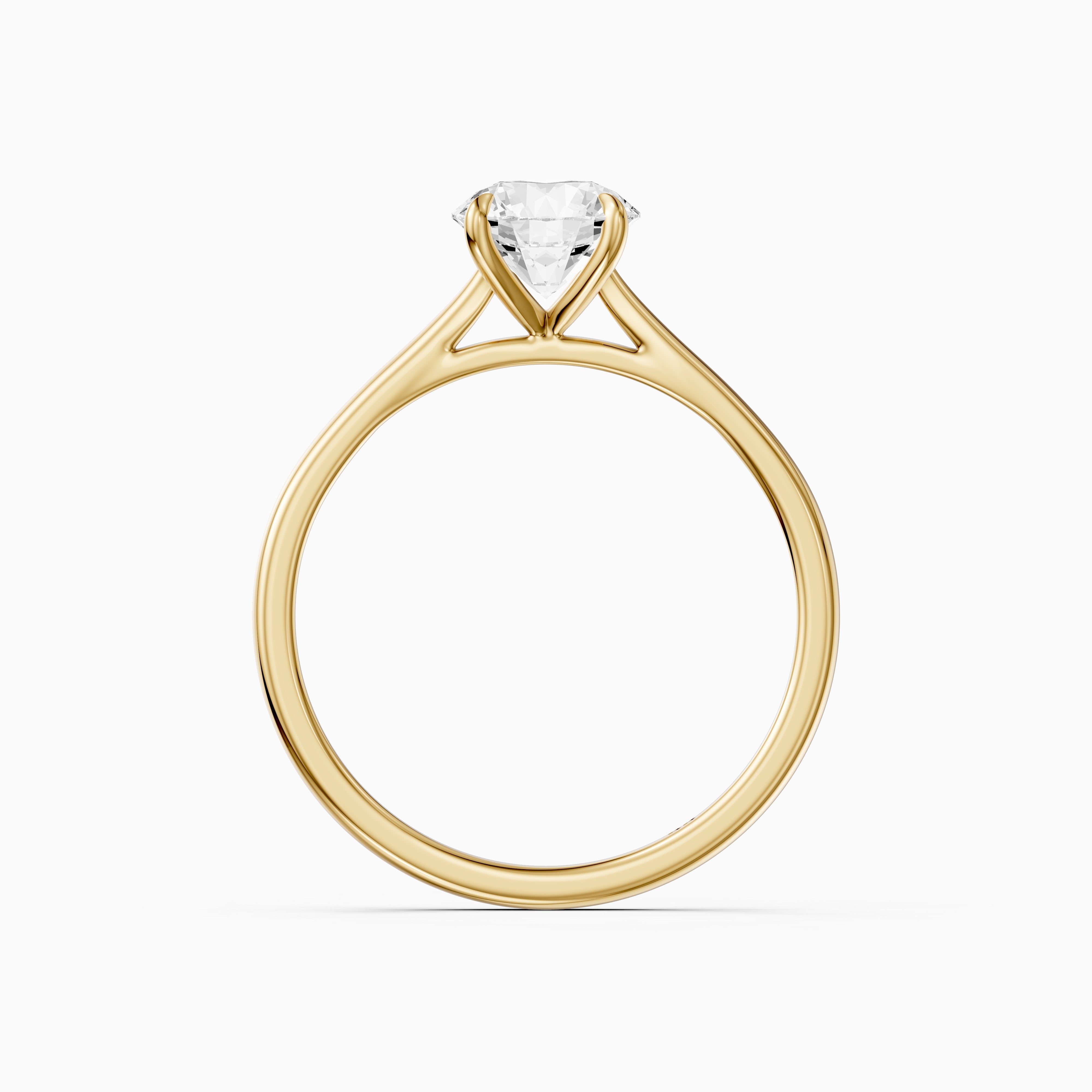 Maddie 4 Prong Round Cut Solitaire Cathedral Style Lab Grown Diamond Ring