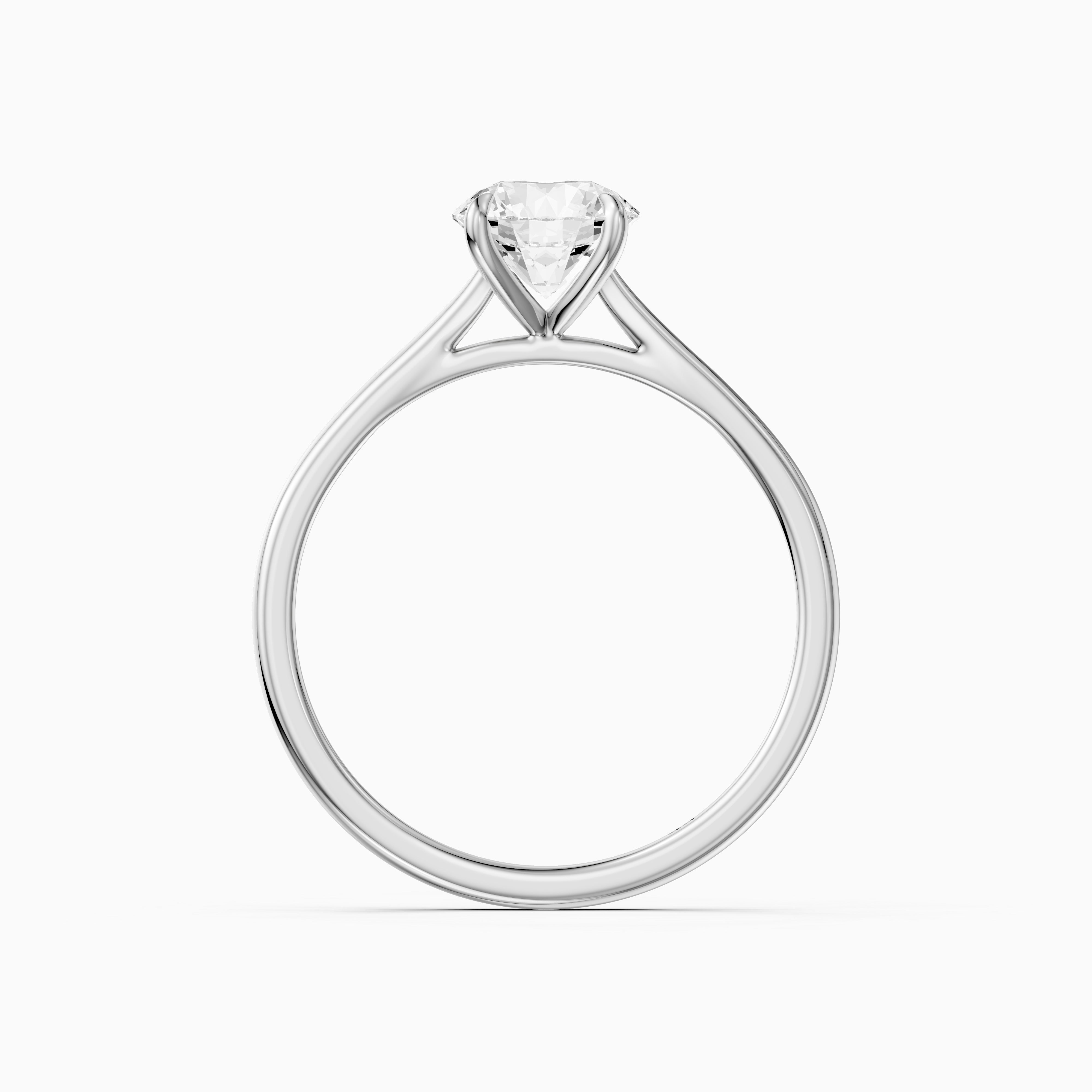 Maddie 4 Prong Round Cut Solitaire Cathedral Style Lab Grown Diamond Ring