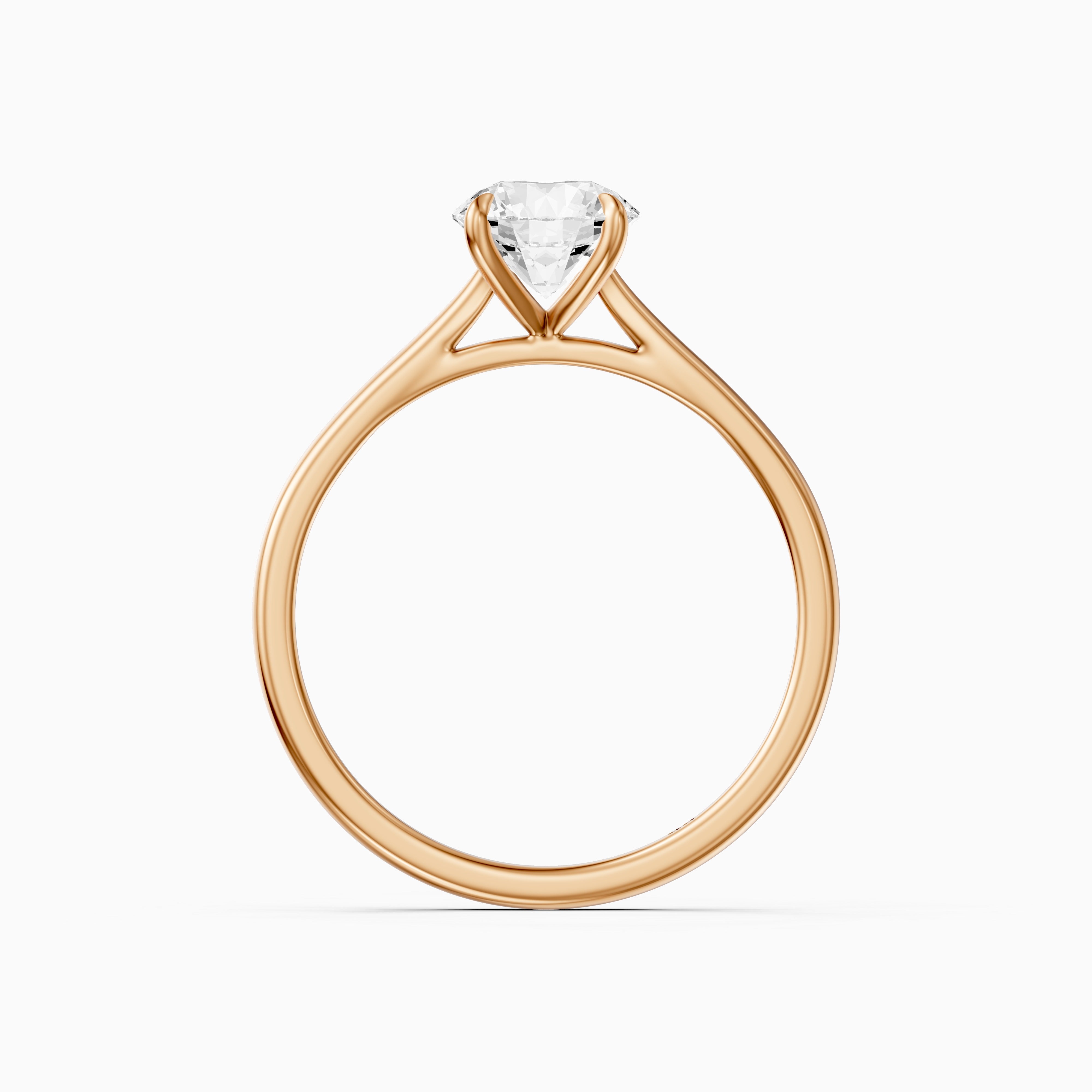 Maddie 4 Prong Round Cut Solitaire Cathedral Style Lab Grown Diamond Ring
