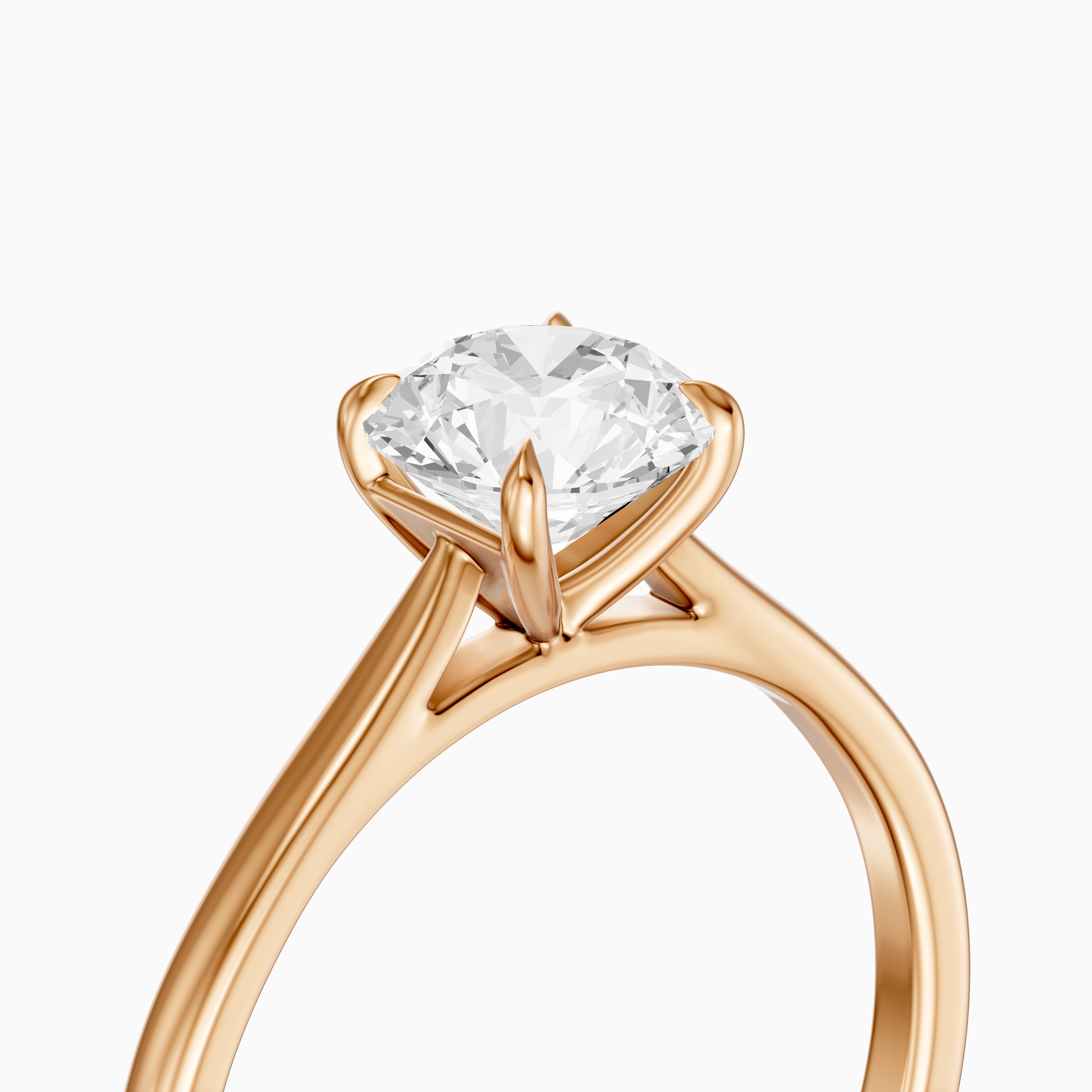 Maddie 4 Prong Round Cut Solitaire Cathedral Style Lab Grown Diamond Ring