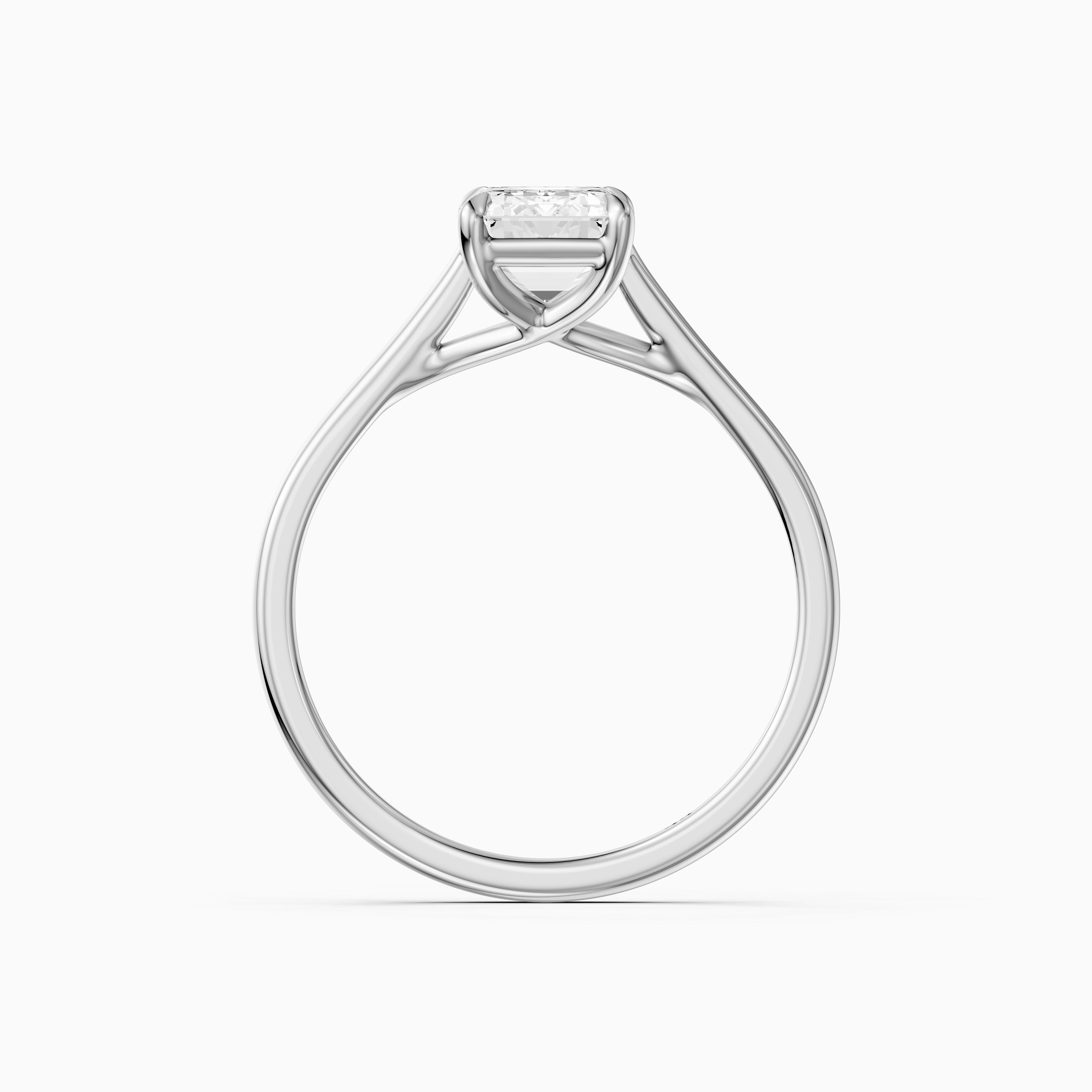 Charlay Emerald Cut Solitaire Moissanite Diamond Engagement Ring
